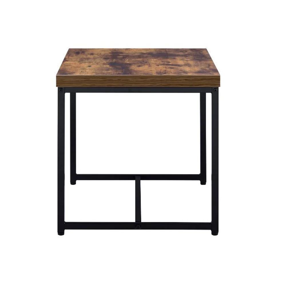 

    
Rustic Weathered Oak & Black End Table by Acme Bob 80617
