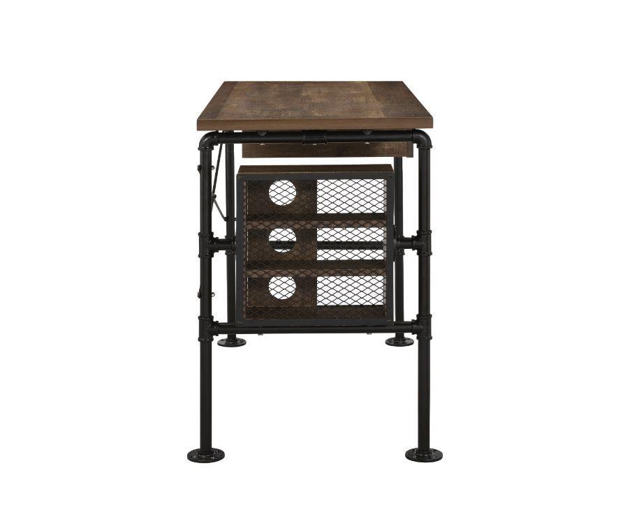 

    
92595 Rustic Weathered Oak & Black Finish Writing Desk by Acme 92595 Endang
