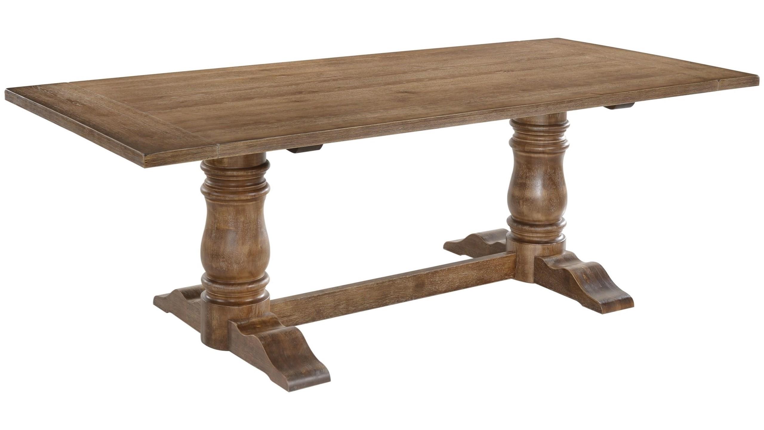 Rustic Dining Table Leventis 74655 in Brown Oak 