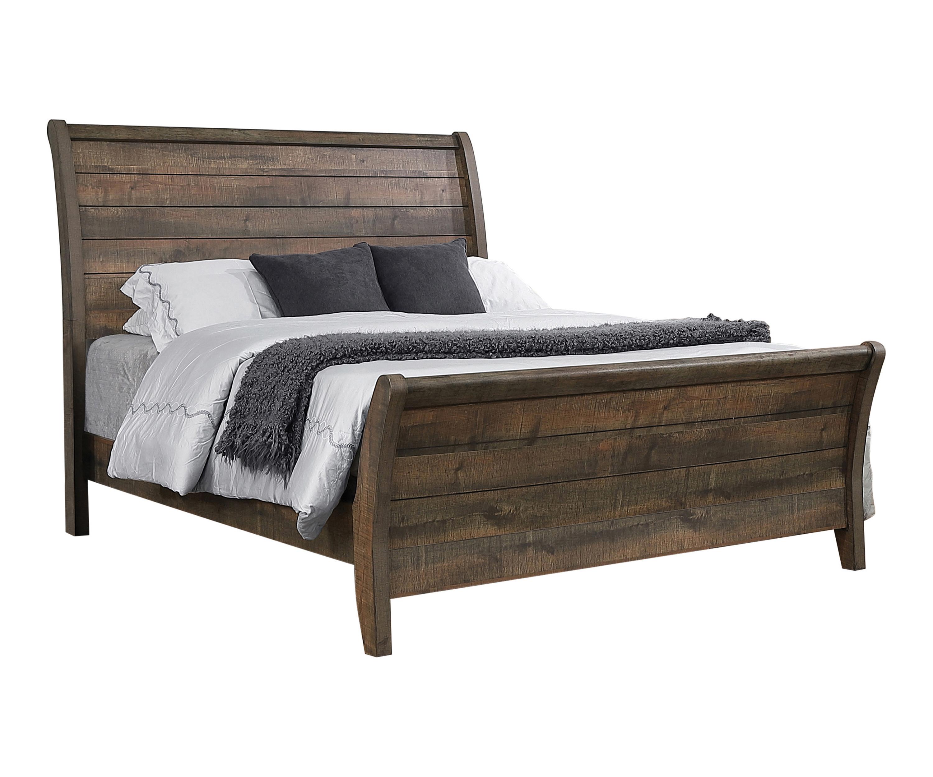 

    
Rustic Weathered Oak Finish Wood Queen Bed Coaster 222961Q Frederick
