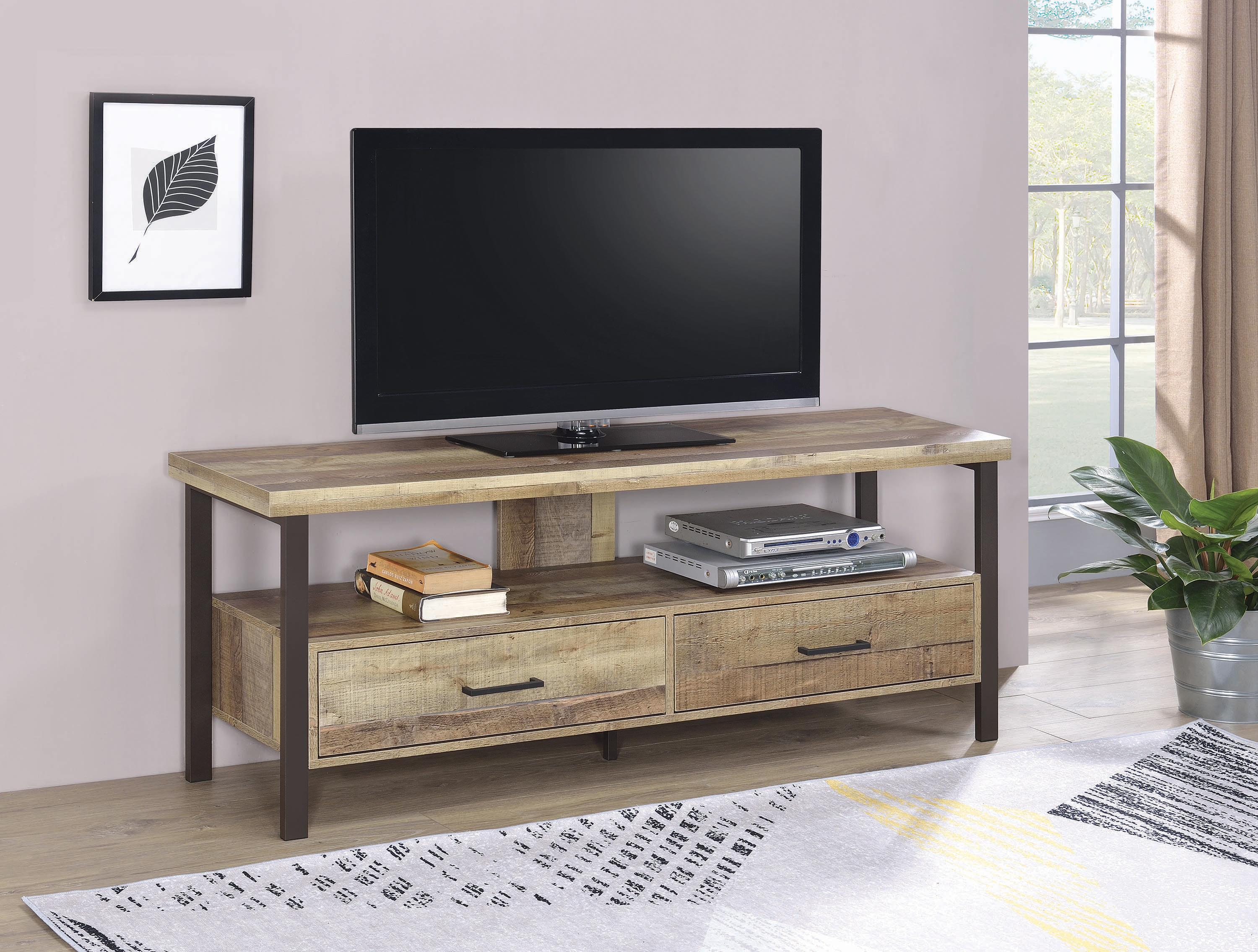

    
721881 Rustic Weathered Pine Wood 60" TV Console Coaster 721881
