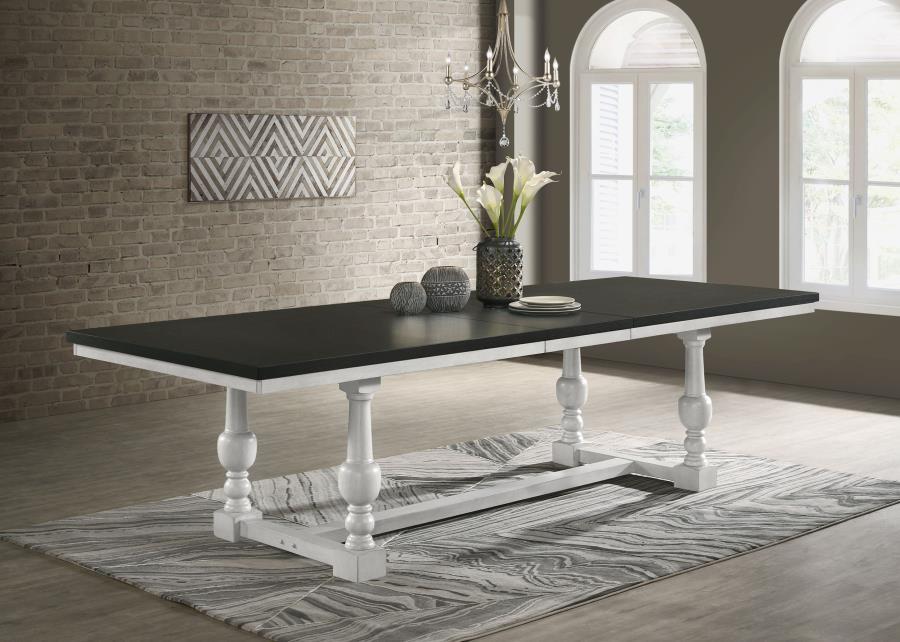 

    
Rustic White/Charcoal Wood Dining Table Coaster Aventine 108241-T
