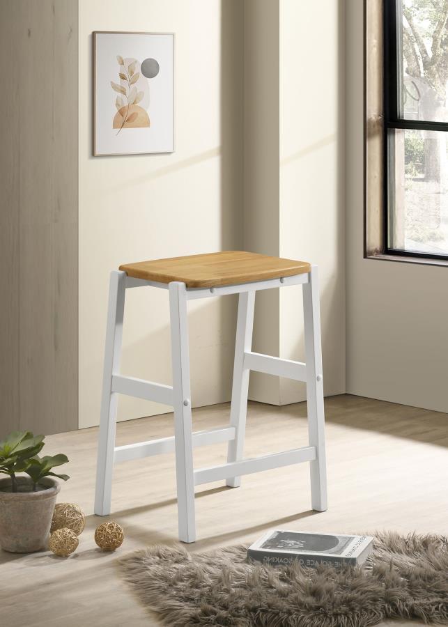 

    
Rustic White/Natural Wood Counter Height Dining Set 3PCS Coaster Hollis 122246
