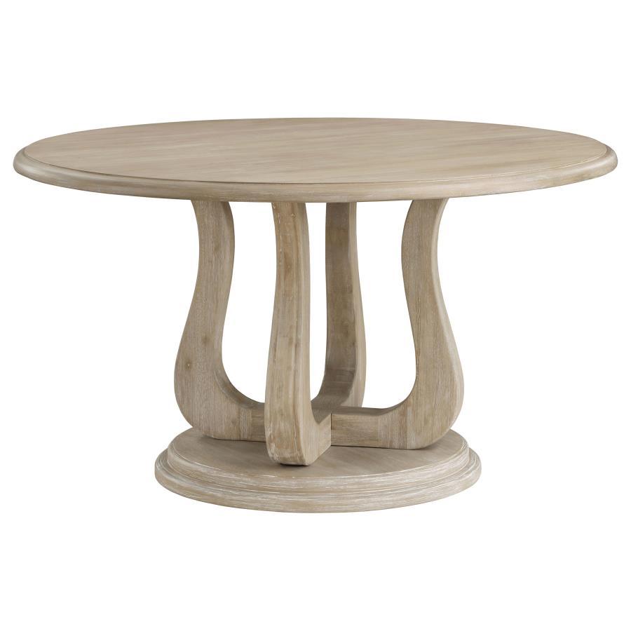 

    
Coaster Trofello Round Dining Table 123120-T Dining Table White 123120-T
