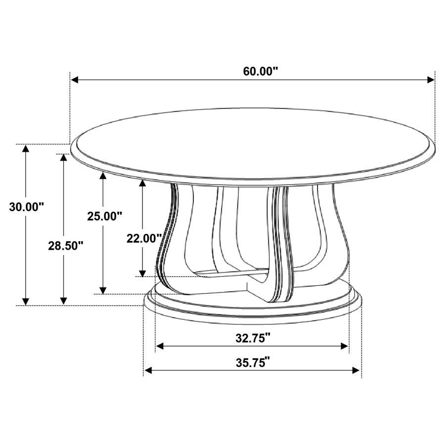 

    
Trofello Round Dining Table 123120-T Dining Table
