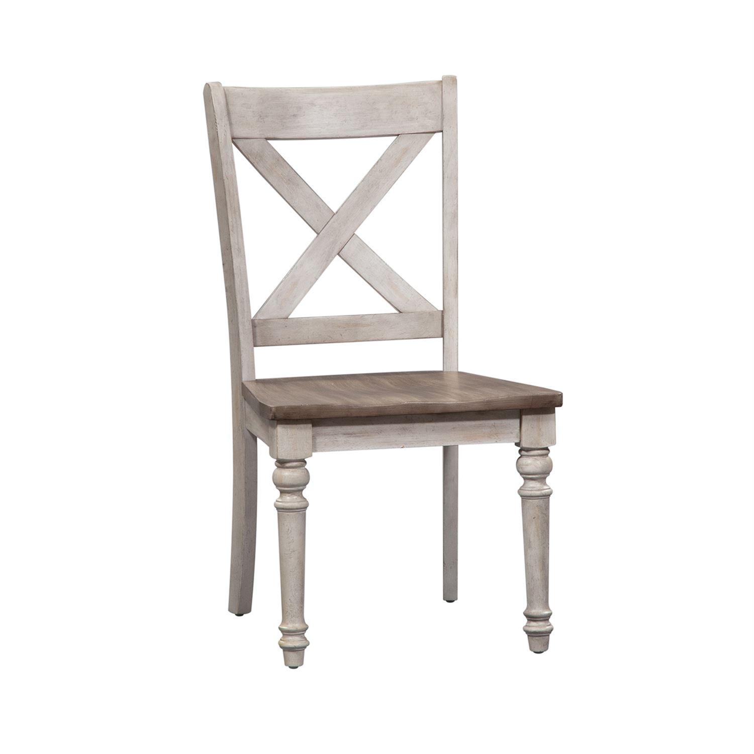 Rustic Dining Side Chair Cottage Lane  (350-CD) Dining Side Chair 350-C3000S in White 