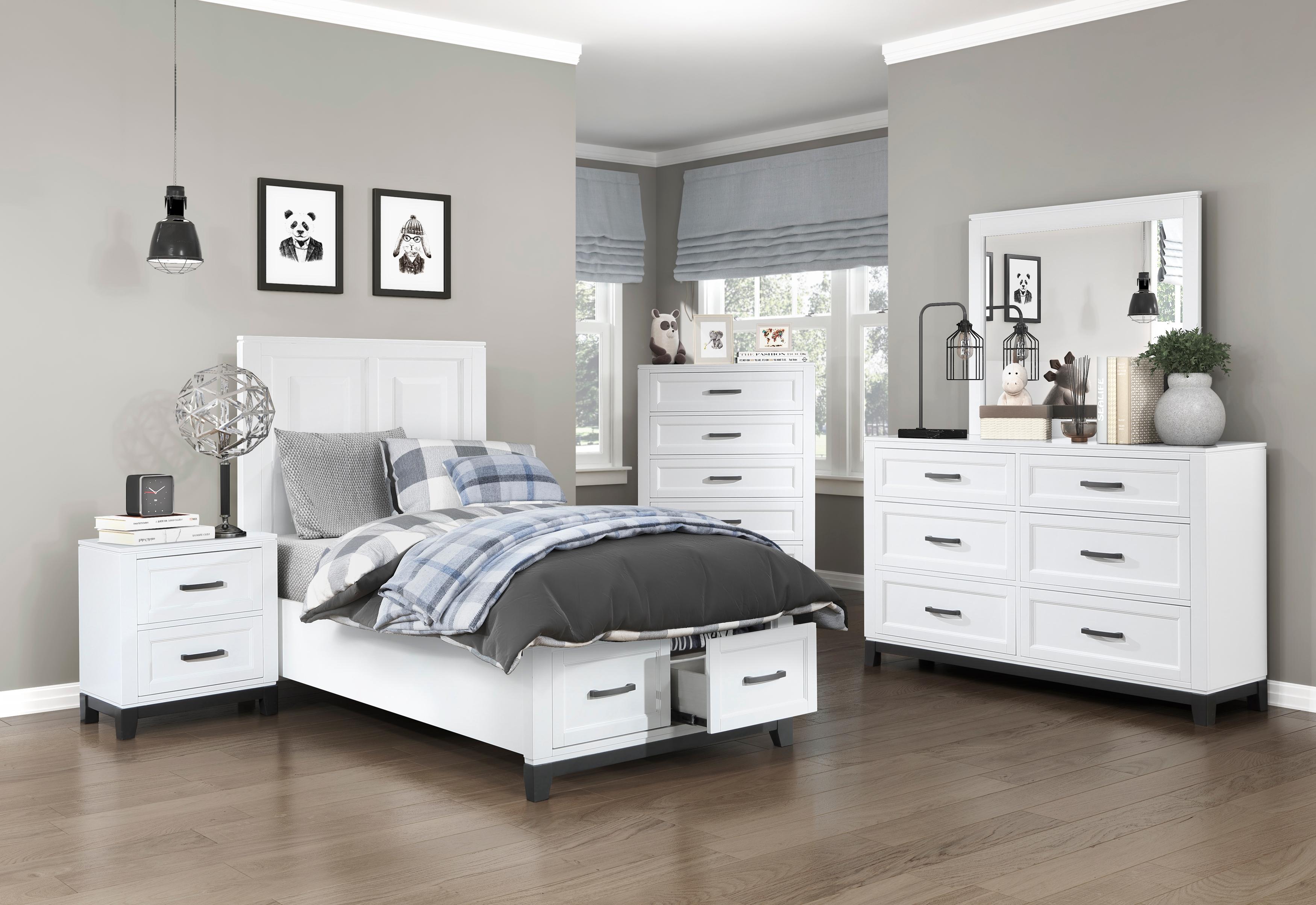 

    
Rustic White Wood Twin Platform Bedroom Set 3PCS Homelegance Garretson 1450WHT-1-T-3PCS
