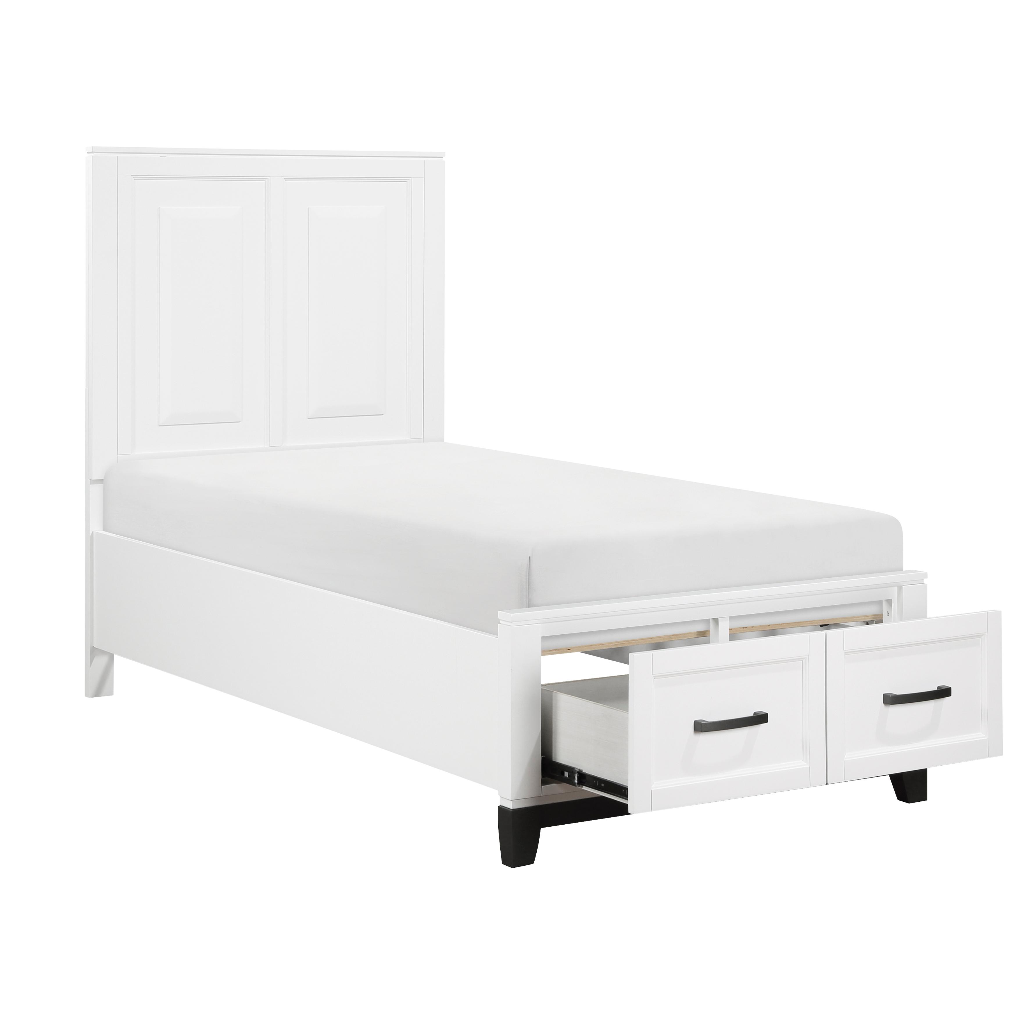 

    
Rustic White Wood Twin Platform Bedroom Set 6PCS Homelegance Garretson 1450WHT-1-T-6PCS
