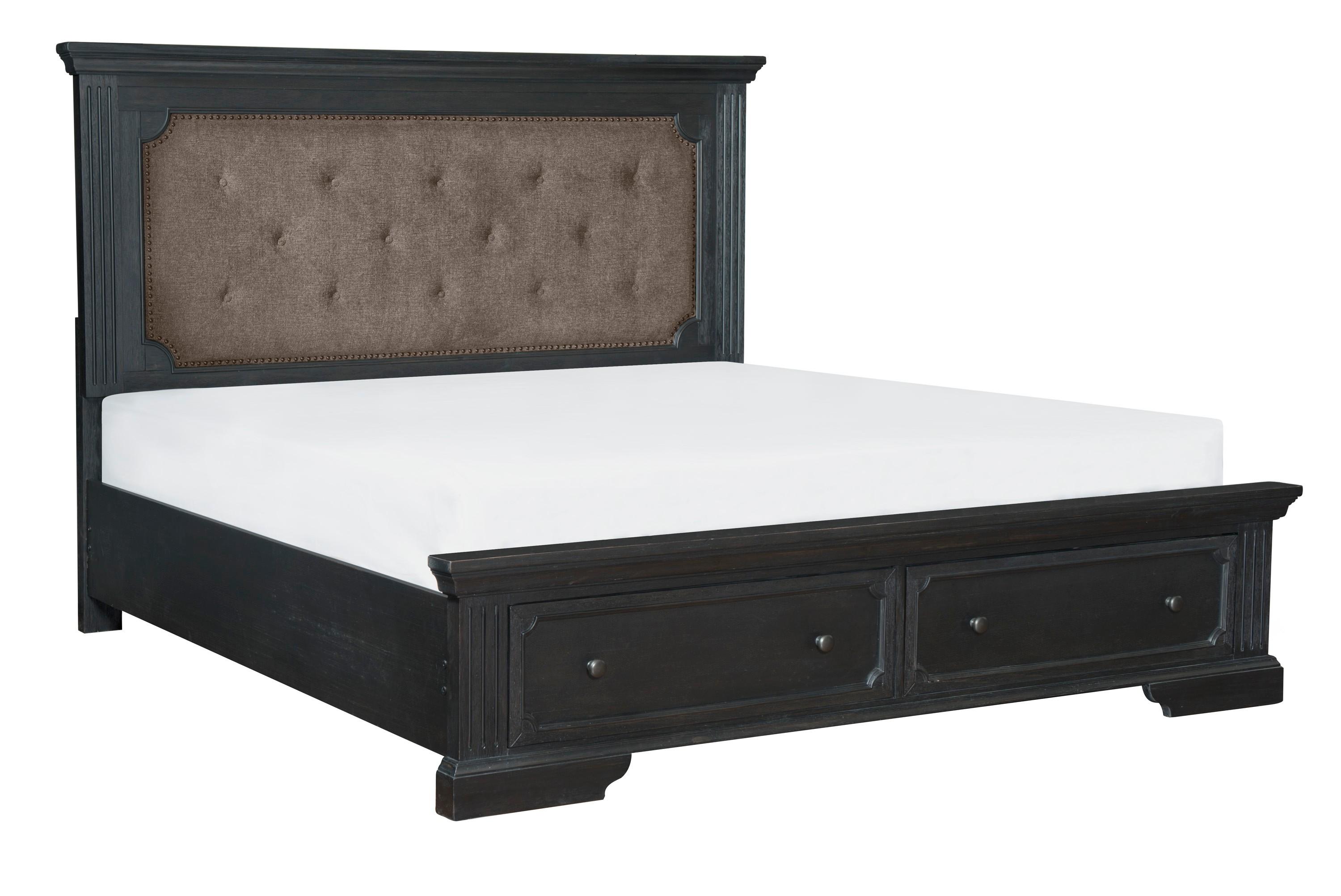 Rustic Bed 1647K-1CK* Bolingbrook 1647K-1CK* in Charcoal Polyester