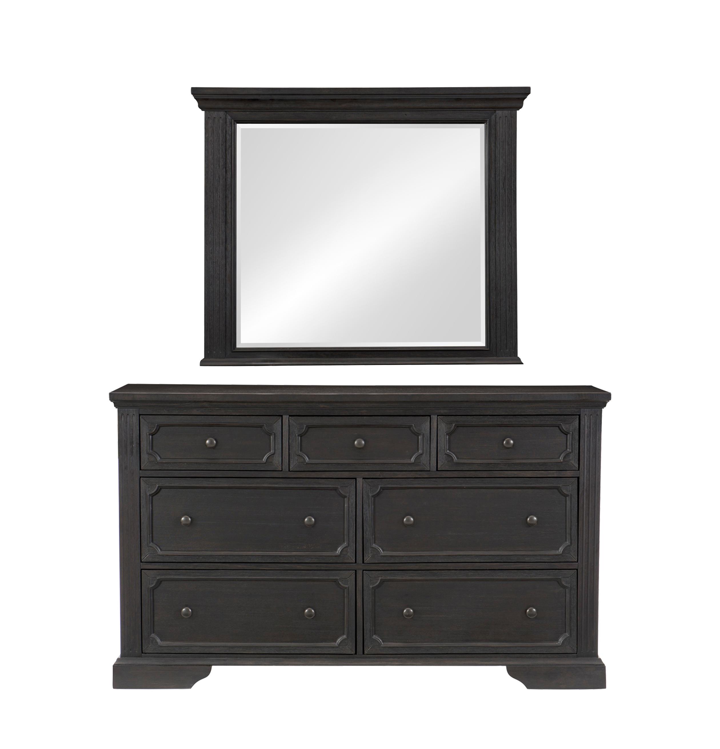 Rustic Dresser w/Mirror 1647-5*6-2PC Bolingbrook 1647-5*6-2PC in Charcoal 