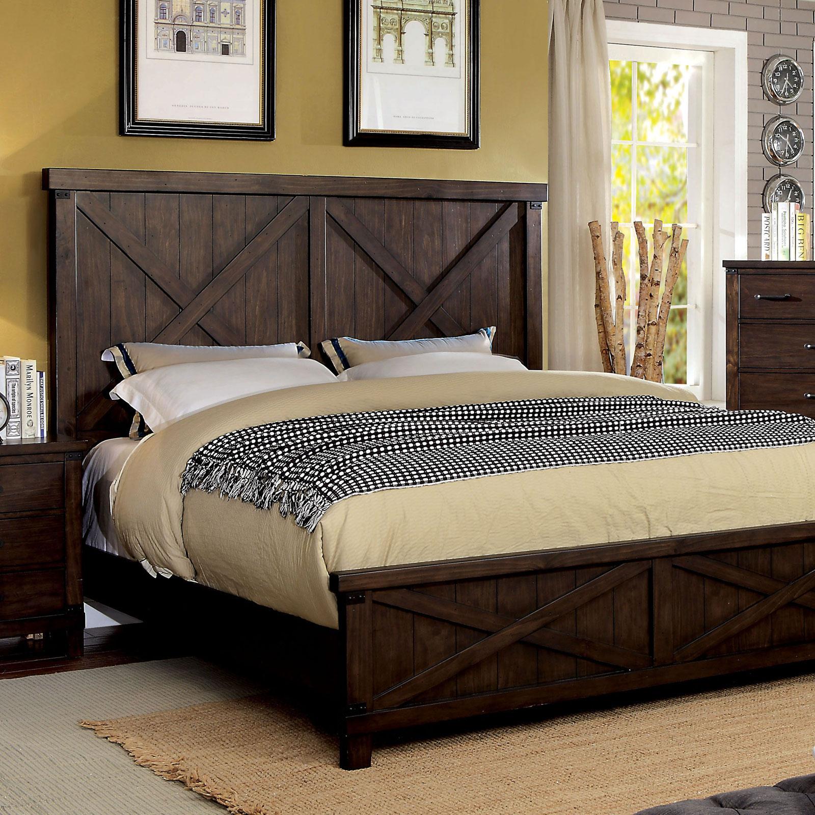 

    
Rustic Wood CAL King Bedroom Set 5 Pcs in Brown Bianca by Furniture of America
