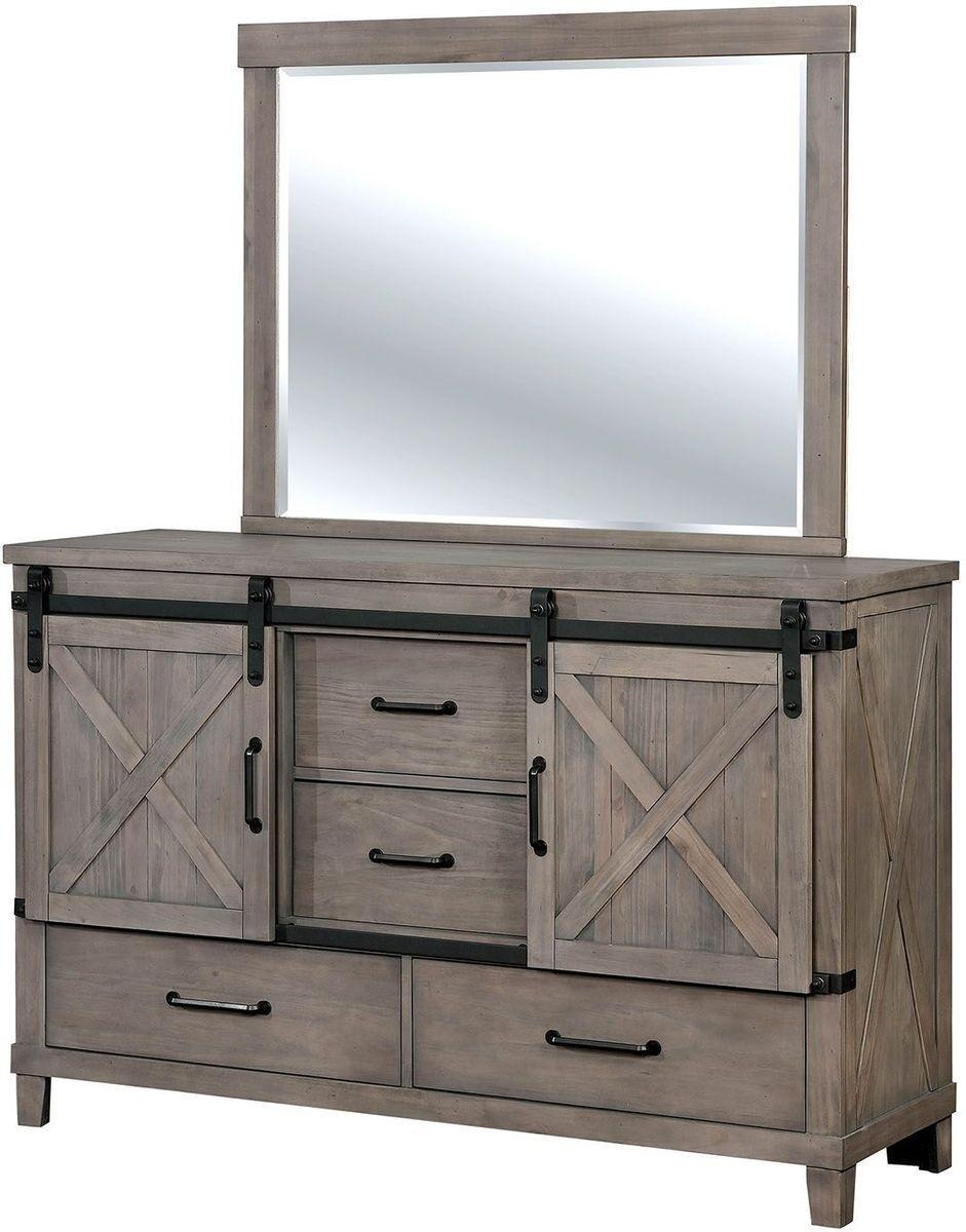 

        
00841403191403Rustic Wood CAL King Bedroom Set 5 w/Chest in Gray Bianca by Furniture of America
