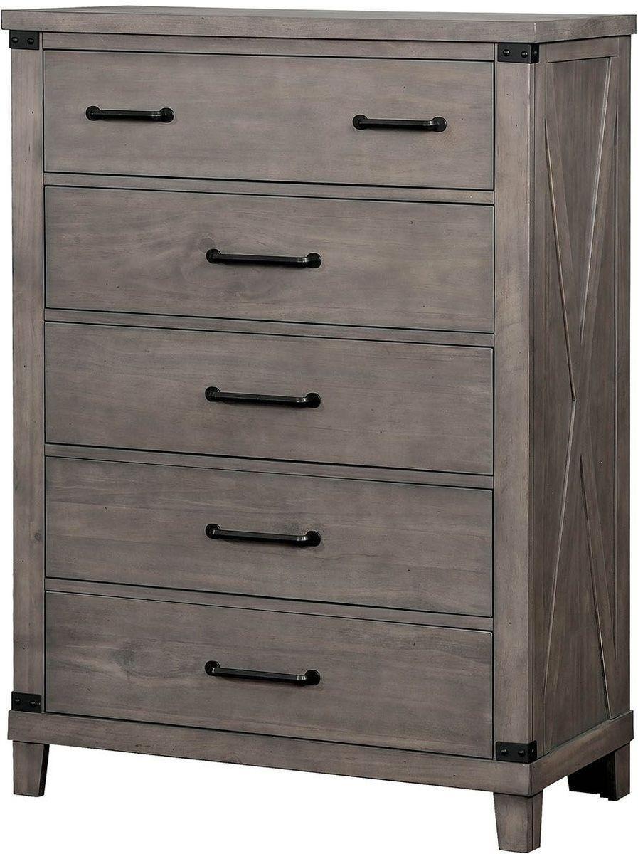 

    
 Shop  Rustic Wood CAL King Bedroom Set 5 w/Chest in Gray Bianca by Furniture of America
