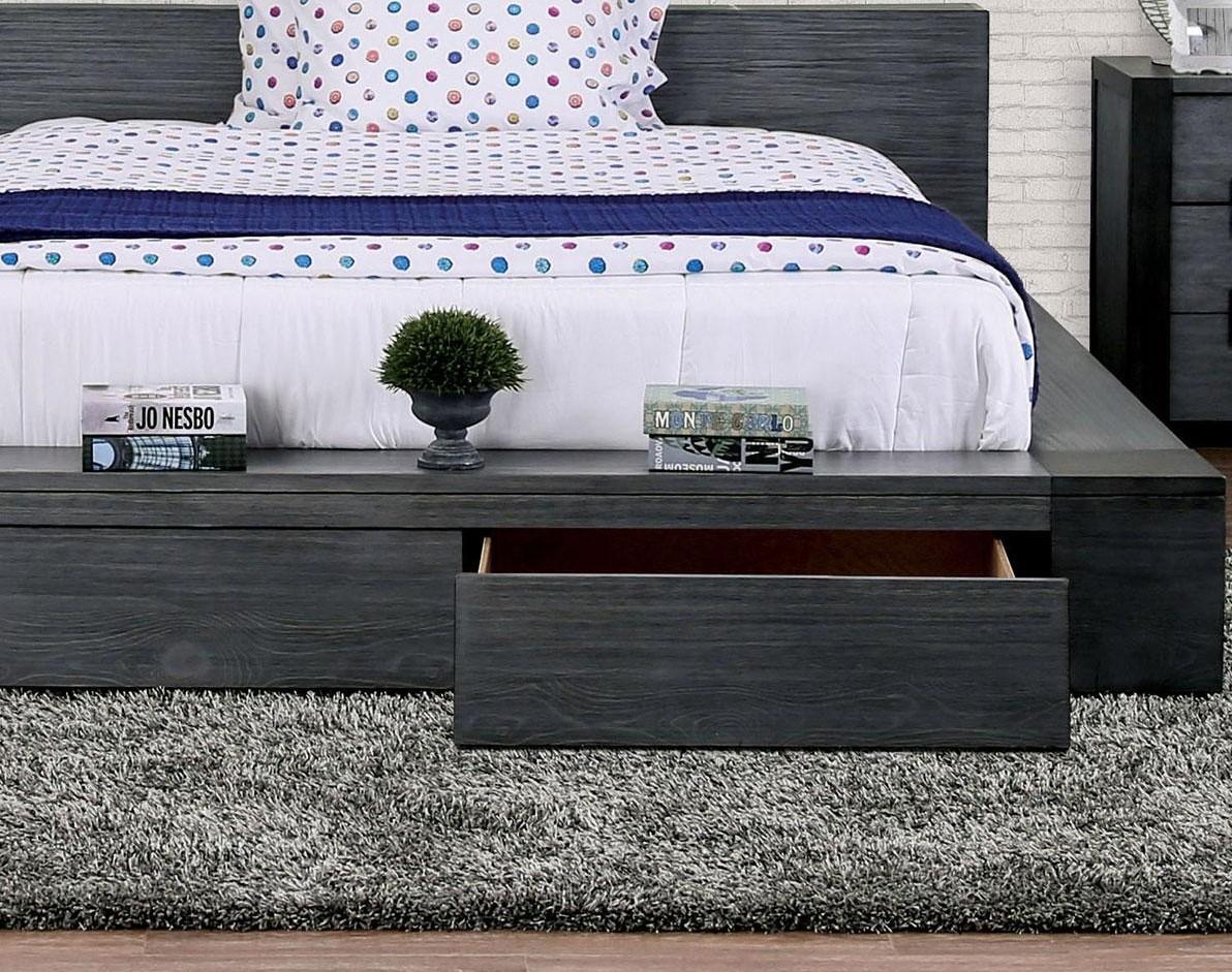 

    
Rustic Gray Finish California King Storage Bed Janeiro Furniture of America
