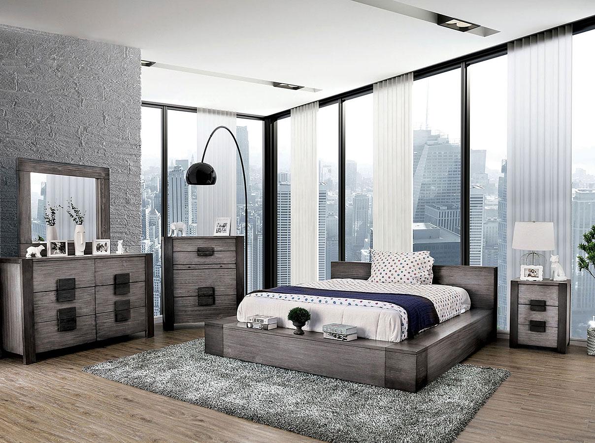 

    
Rustic Gray Finish King Bedroom Set 5 Pcs Janeiro Furniture of America
