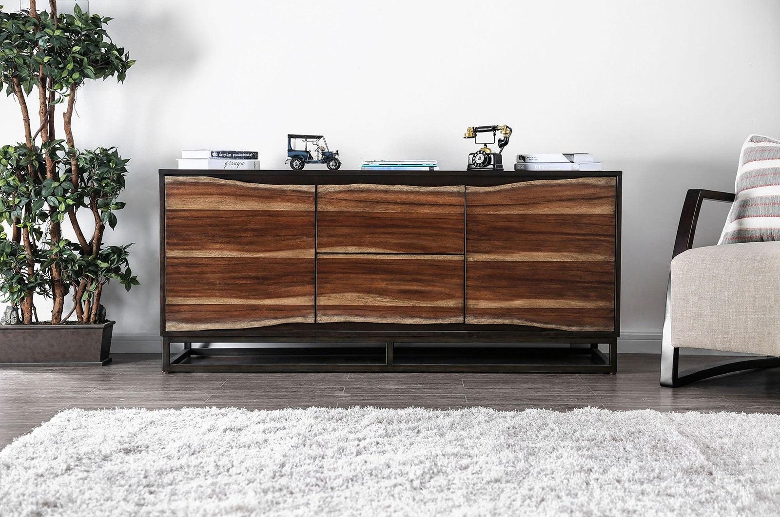 

    
Walnut & Oak Solid Wood Media Chest FULTON CM5212-TV Furniture of America Rustic
