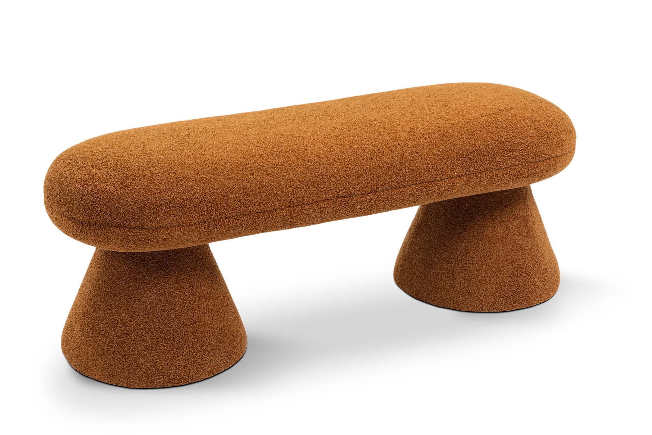 Contemporary, Modern Benches DRUM 196Saddle 196Saddle in Saddle Fabric