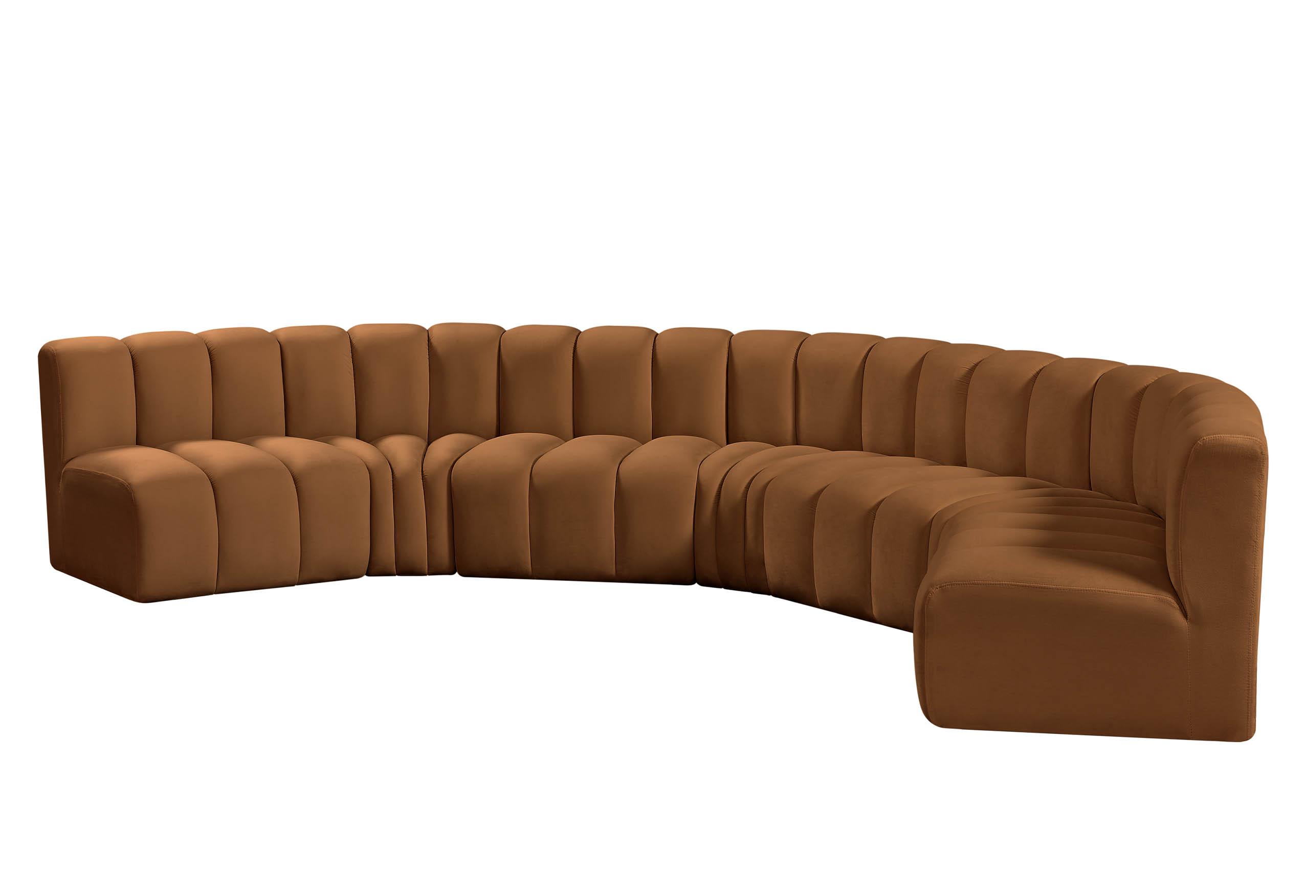 

        
Meridian Furniture ARC 103Saddle-S7B Modular Sectional Sofa Saddle Velvet 094308299181
