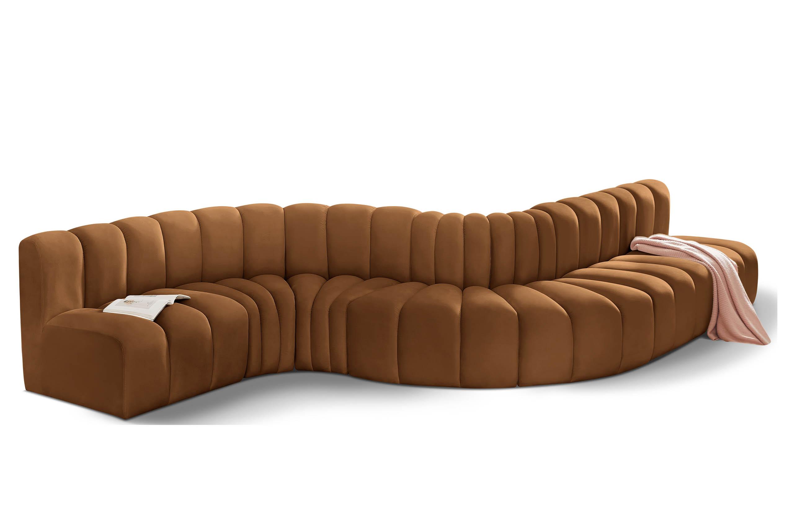

        
Meridian Furniture ARC 103Saddle-S7C Modular Sectional Sofa Saddle Velvet 094308299198
