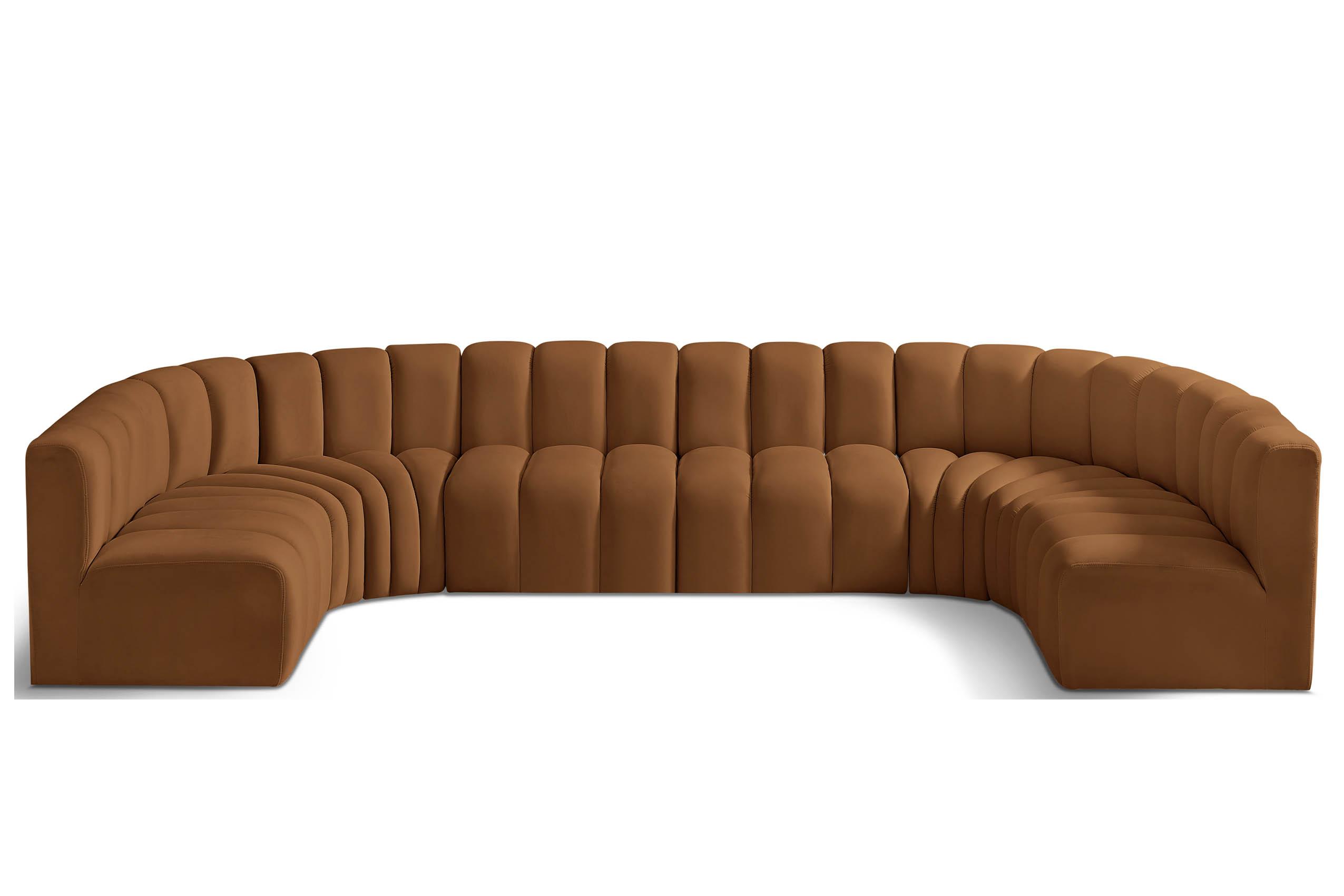 

        
Meridian Furniture ARC 103Saddle-S8A Modular Sectional Sofa Saddle Velvet 094308299204
