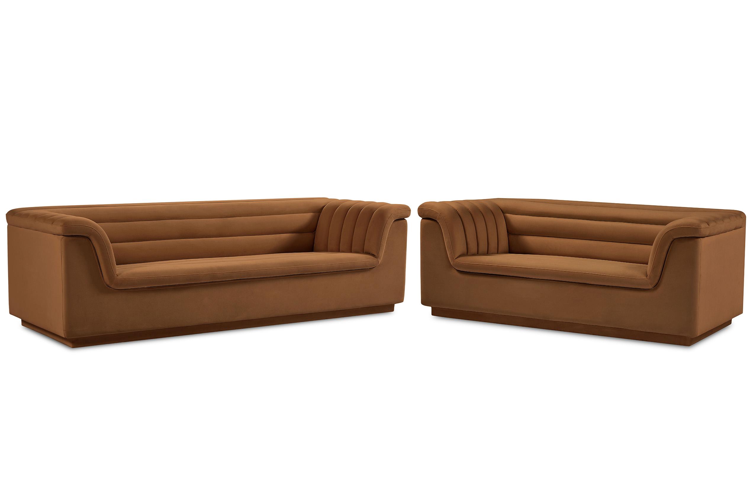 

    
Saddle Velvet Channel Tufted Sofa Set 2Pcs CASCADE 192Saddle-S Meridian Modern
