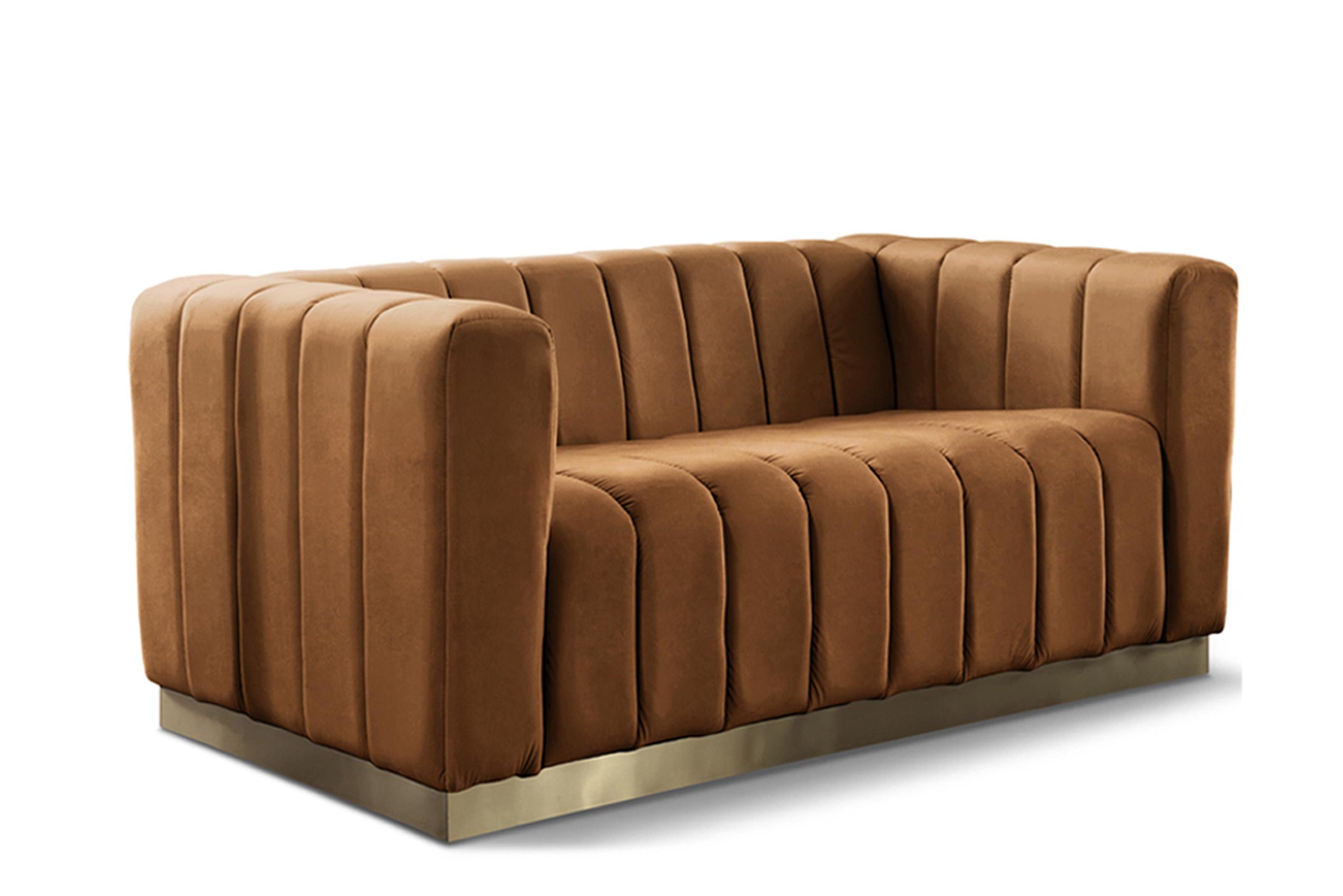 

        
Meridian Furniture MARLON 603Saddle-S-Set-2 Sofa Set Saddle/Gold Velvet 094308283364
