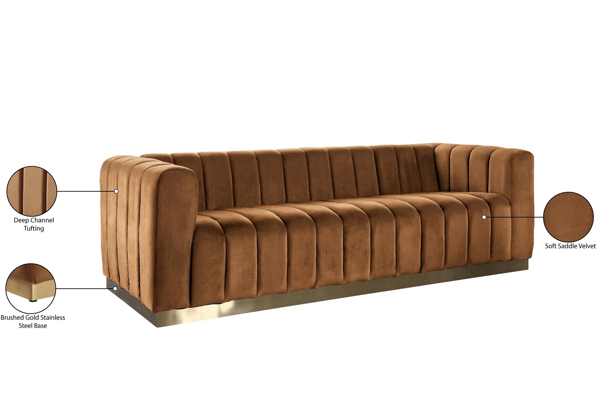 

    
 Photo  Saddle Velvet Channel Tufted Sofa Set 2Pcs MARLON 603Saddle-S Meridian Modern
