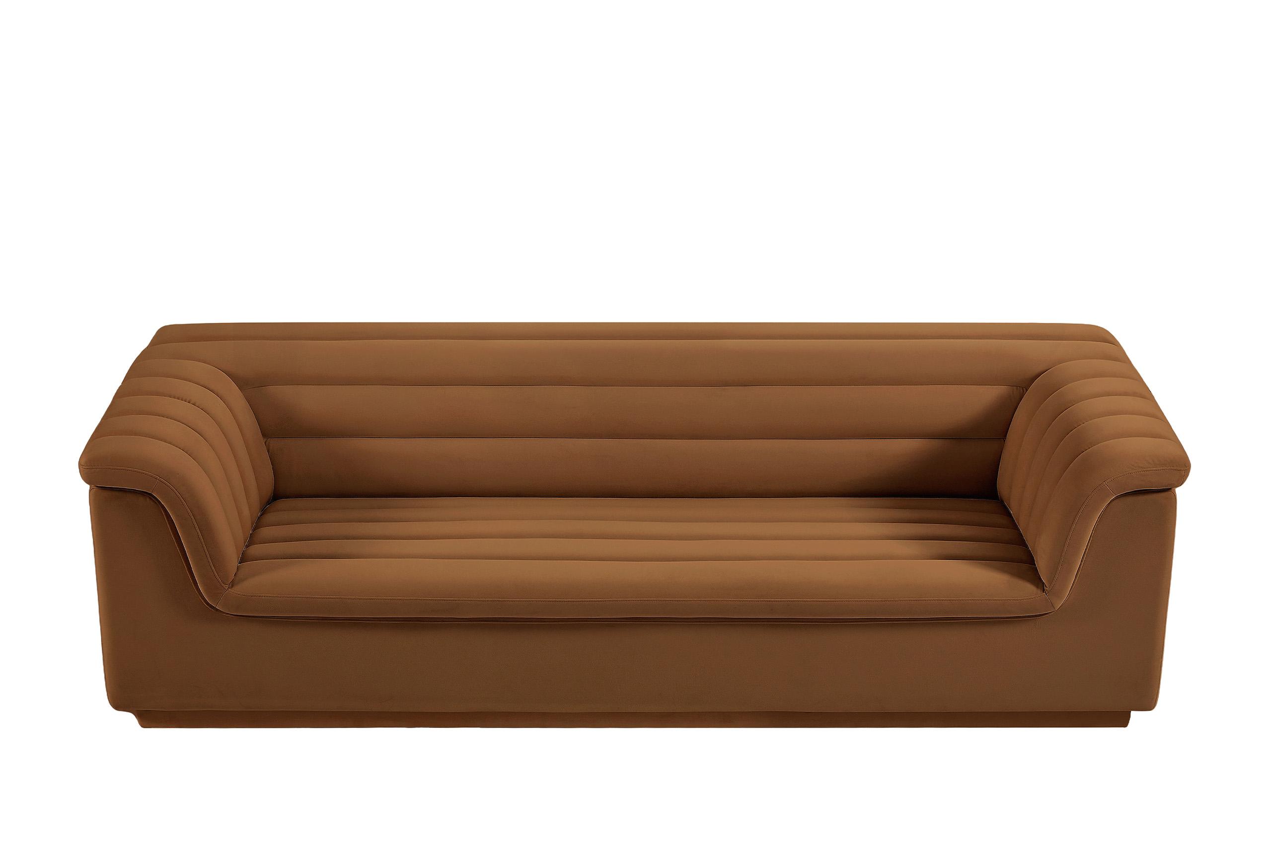 

    
 Order  Saddle Velvet Channel Tufted Sofa Set 3Pcs CASCADE 192Saddle-S Meridian Modern
