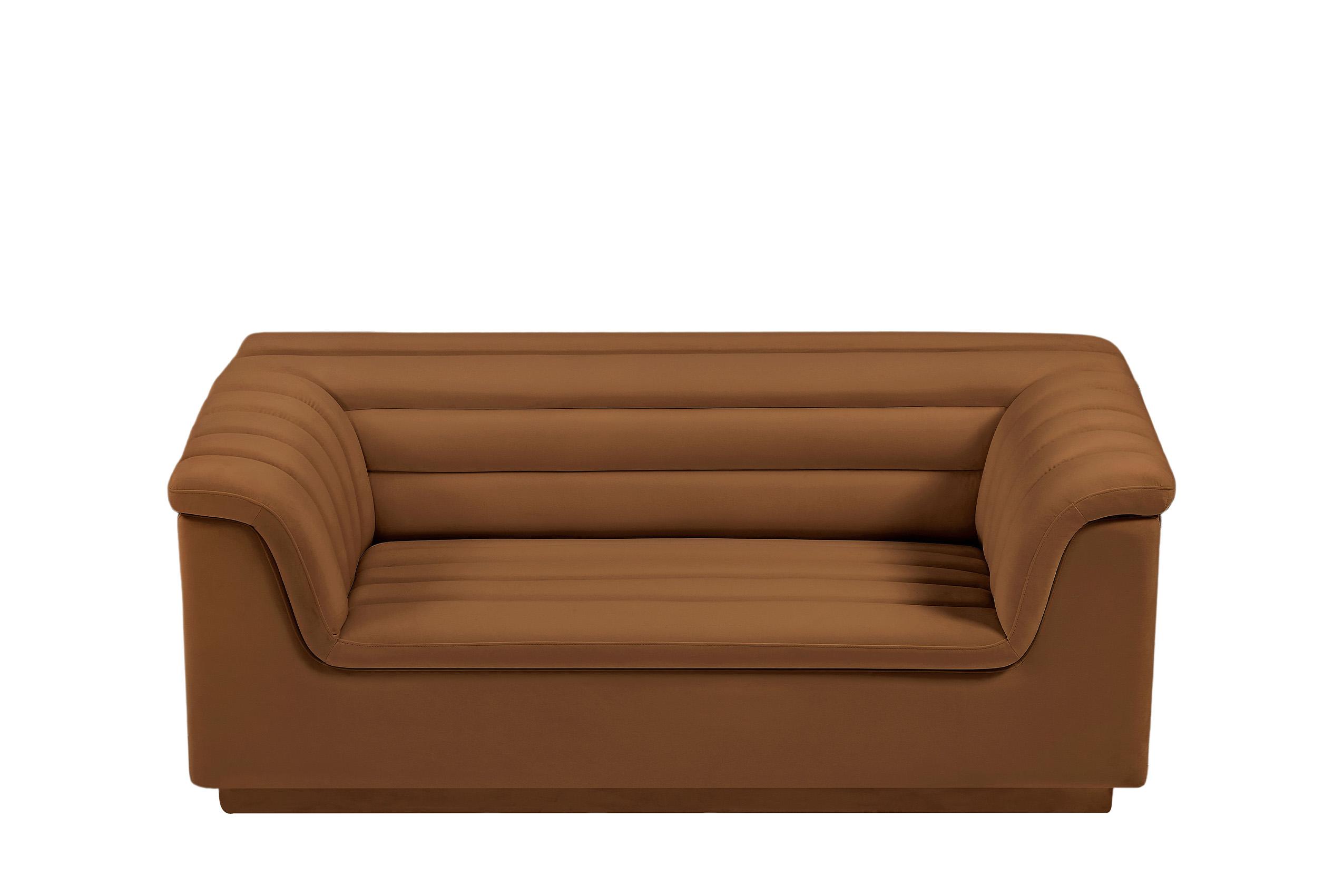 

    
 Shop  Saddle Velvet Channel Tufted Sofa Set 3Pcs CASCADE 192Saddle-S Meridian Modern
