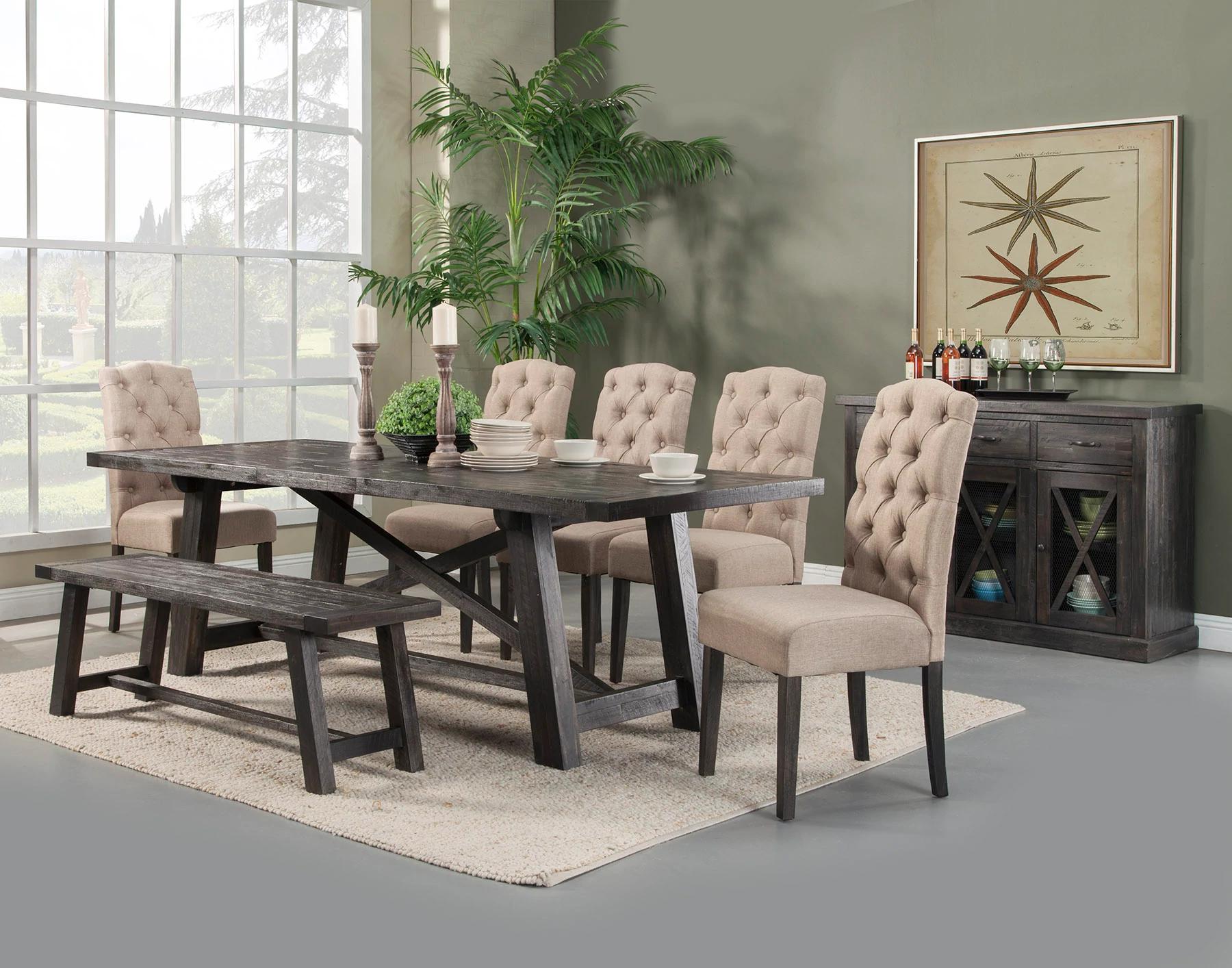 

    
Salvaged Grey Extension Dining Table Set 7 Pcs NEWBERRY ALPINE Traditional
