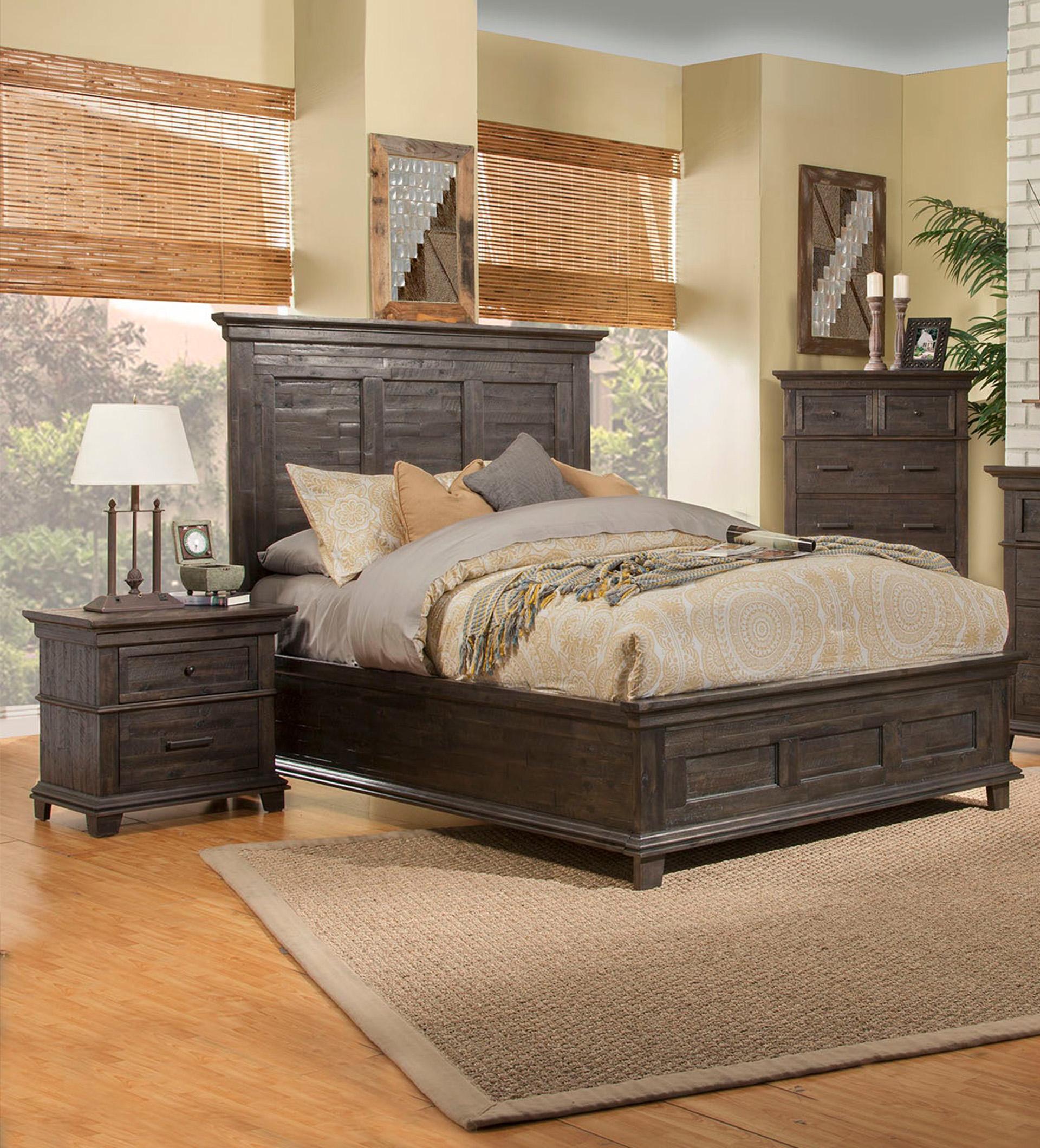 Modern, Traditional Panel Bedroom Set NEWBERRY 1468-01Q-Set-3 in Gray 