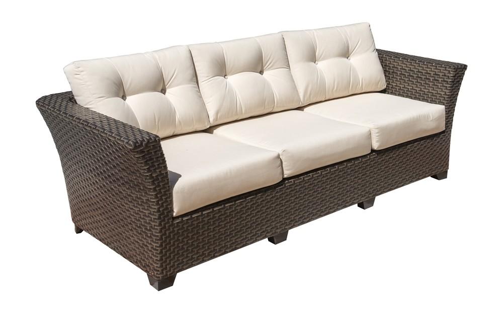 Contemporary Outdoor Sofa Samoa 901-1347-ATQ-S in whitewash, Antique, Java, Brown Fabric