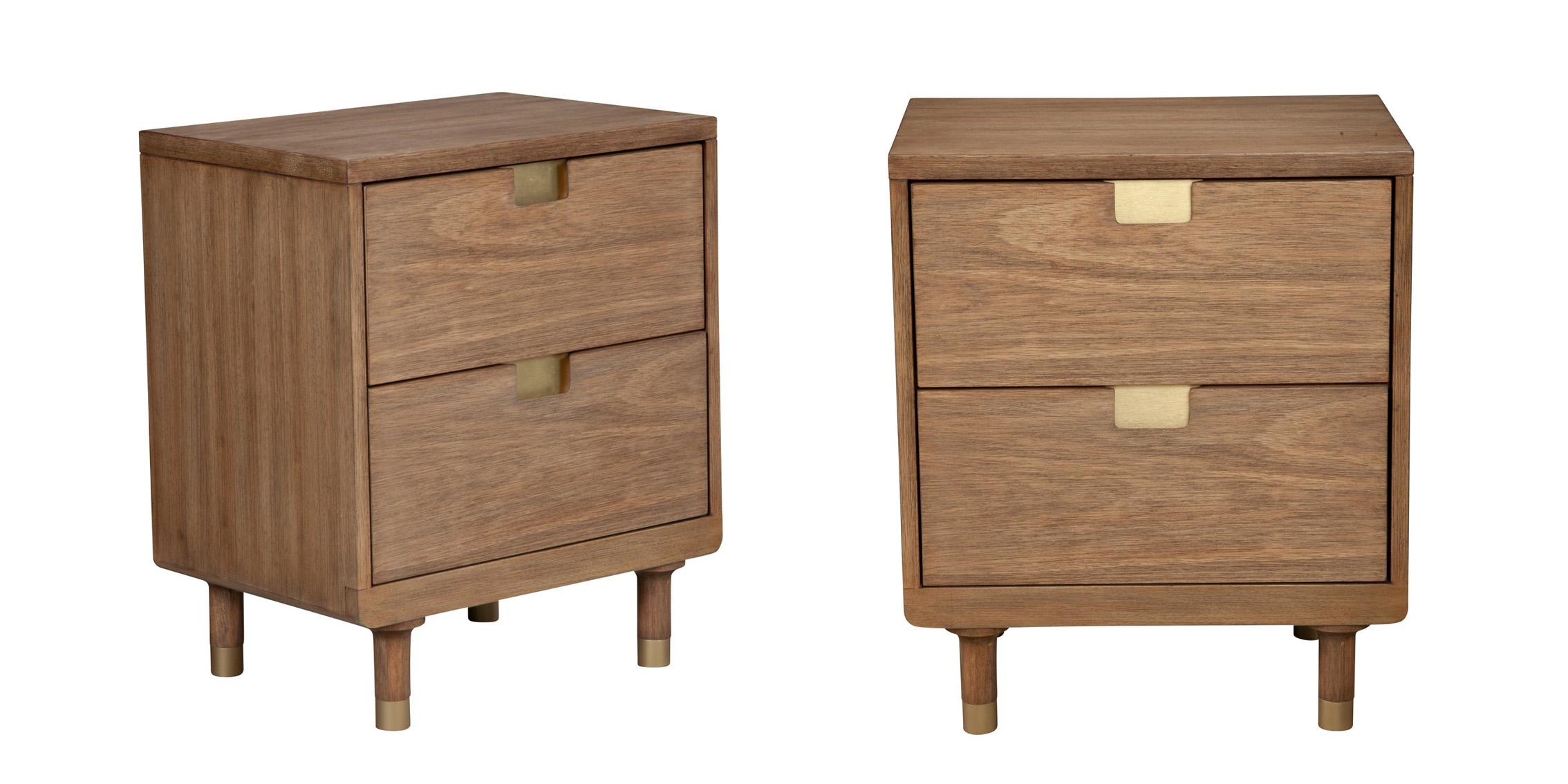 Contemporary, Modern Nightstand Set EASTON 2088-02-Set-2 in Sand 