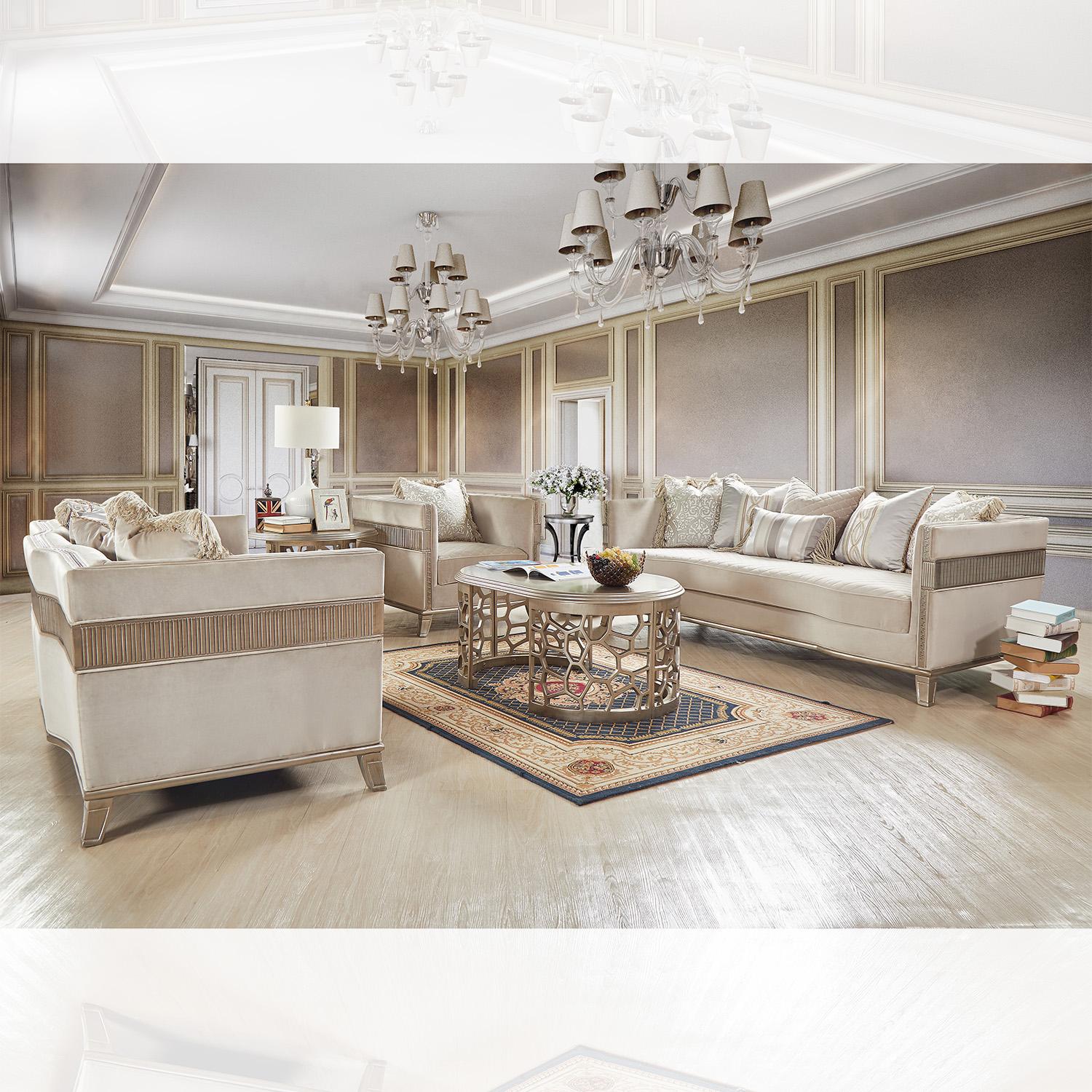 

    
Homey Design Furniture HD-20301 Arm Chairs Gold Finish/Beige HD-C20301
