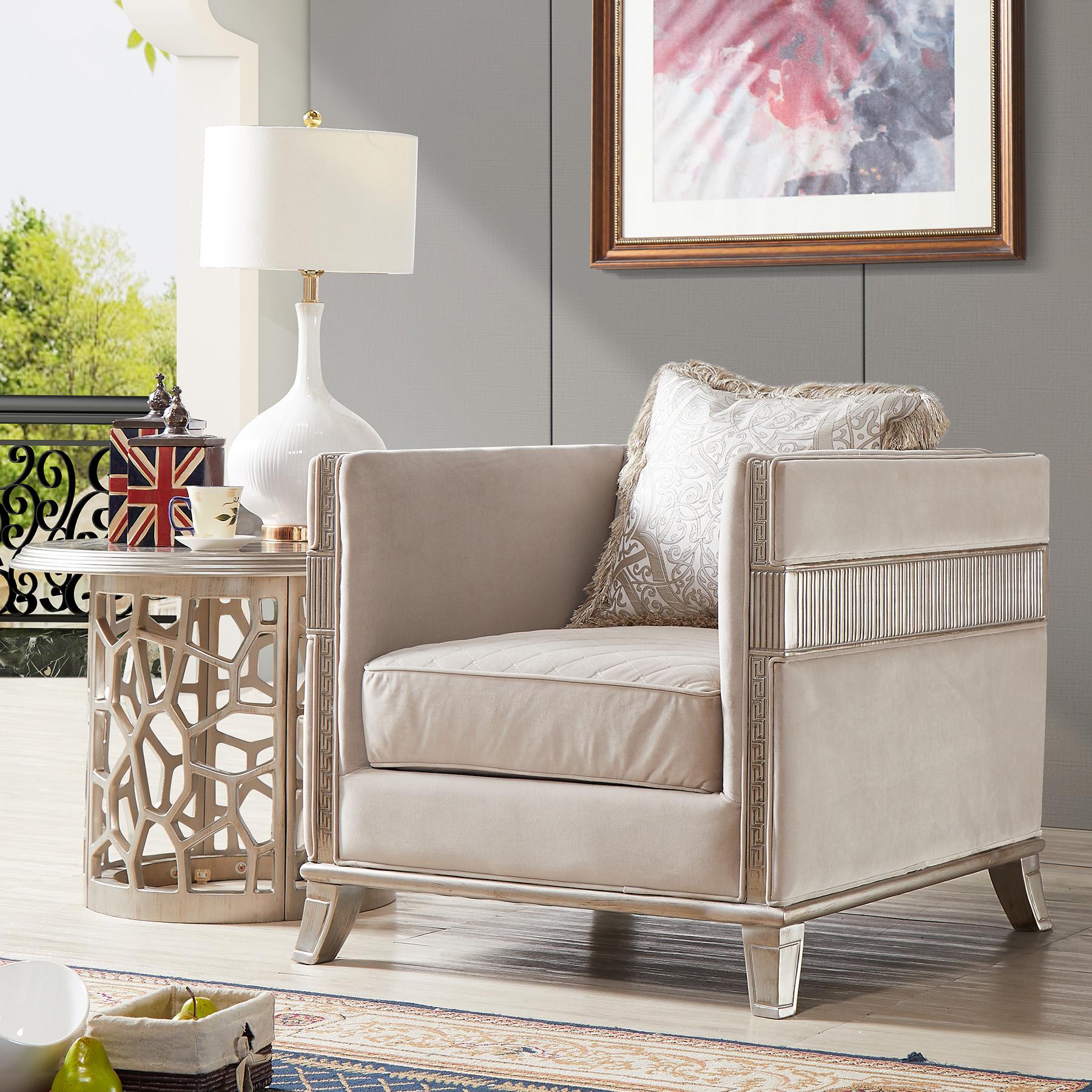 

                    
Homey Design Furniture HD-20301 Sofa Set Gold Finish/Beige Fabric Purchase 
