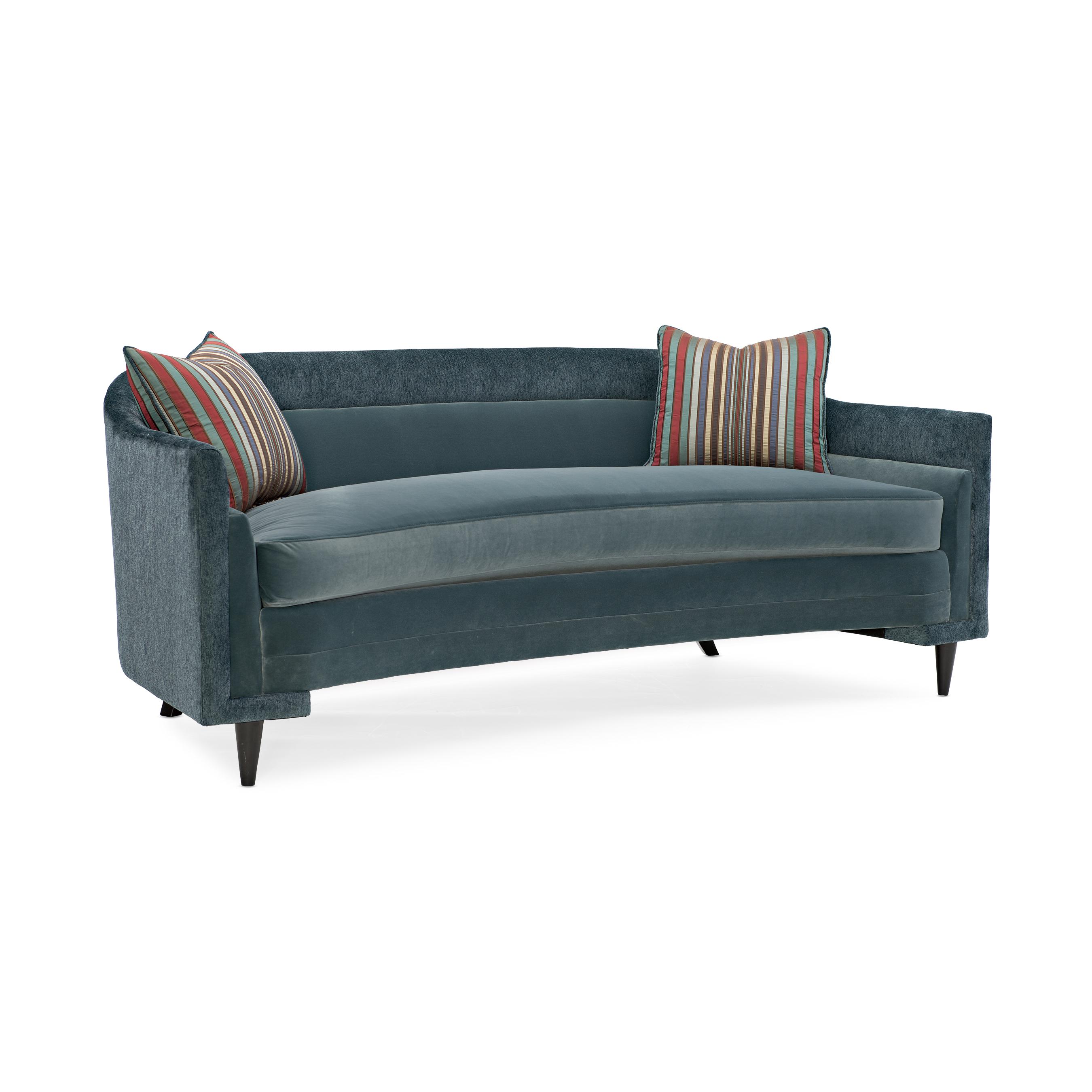 Contemporary Sofa DOUBLE EDGE SOFA M100-419-021-A in Teal Velvet