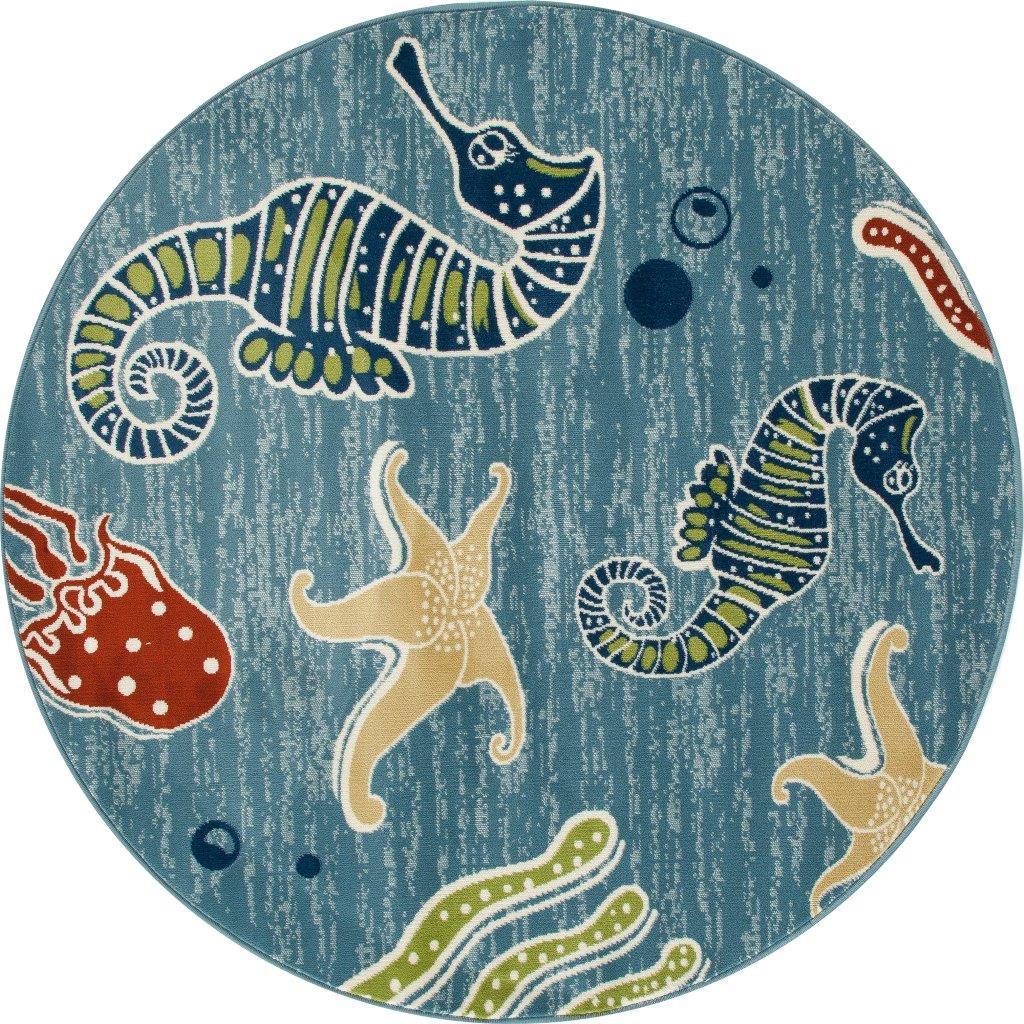

    
Searcy Deep Sea Aqua 5 ft. 3 in. Round Area Rug by Art Carpet
