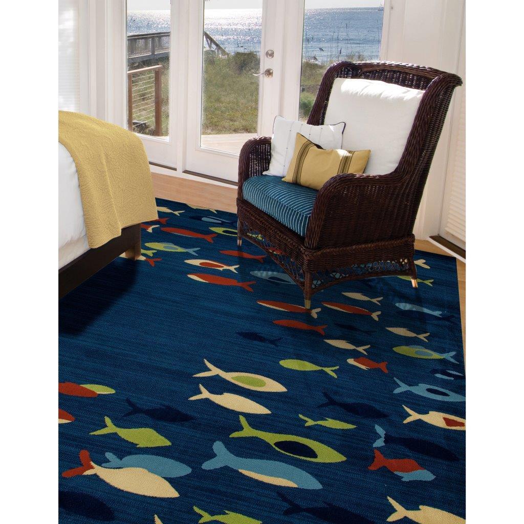 

    
Searcy Fish School Navy blue 2 ft. 2 in. x 8 ft. 1 in. Runner by Art Carpet
