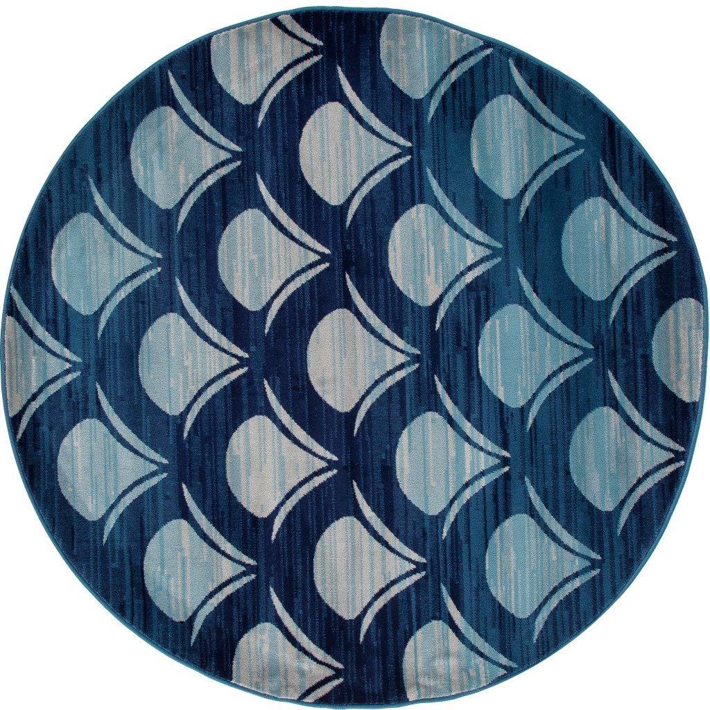 

    
Searcy Waves Navy 5 ft. 3 in. Round Area Rug by Art Carpet
