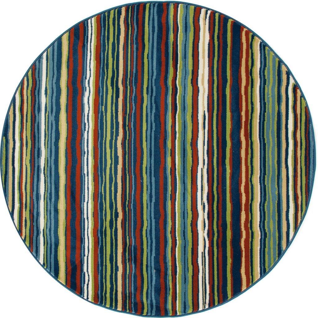 

    
Searcy Wavy Stripe Multicolor 5 ft. 3 in. Round Area Rug by Art Carpet
