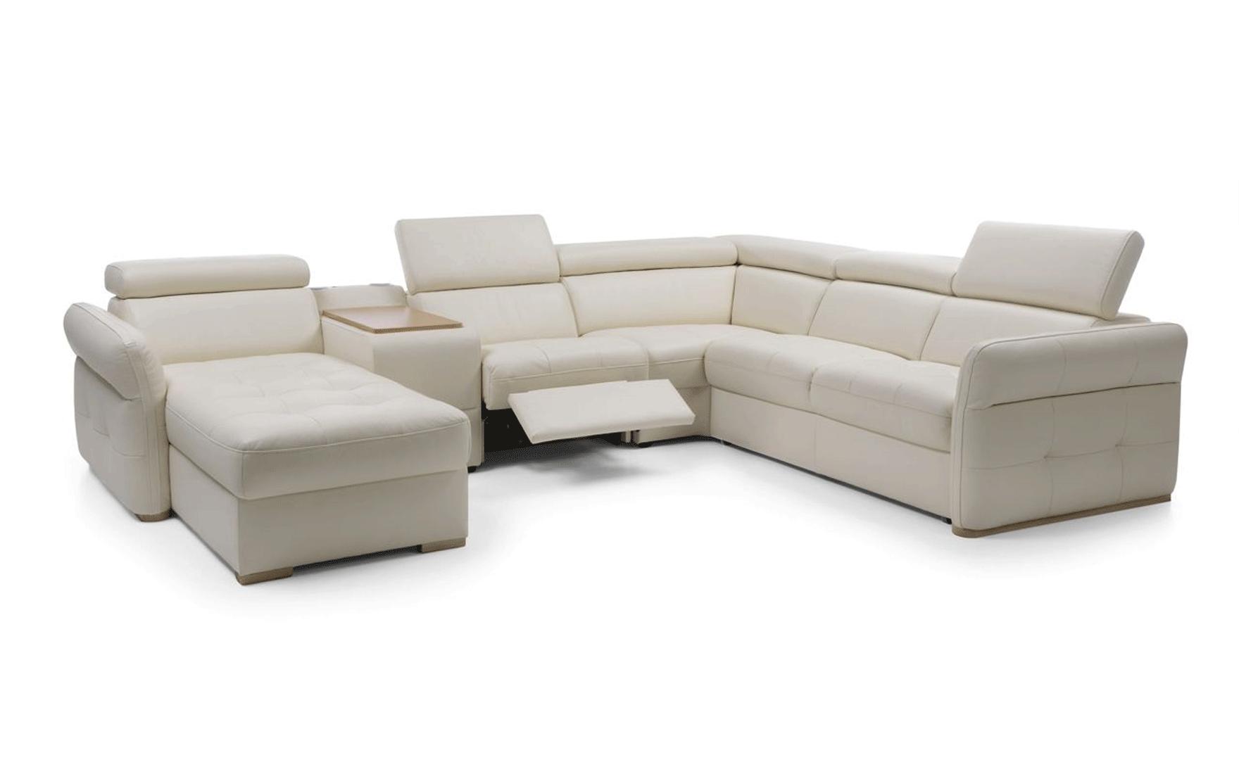 Modern Sectional Sofa Bed Massimo MASSIMO-SEC in Beige Leather