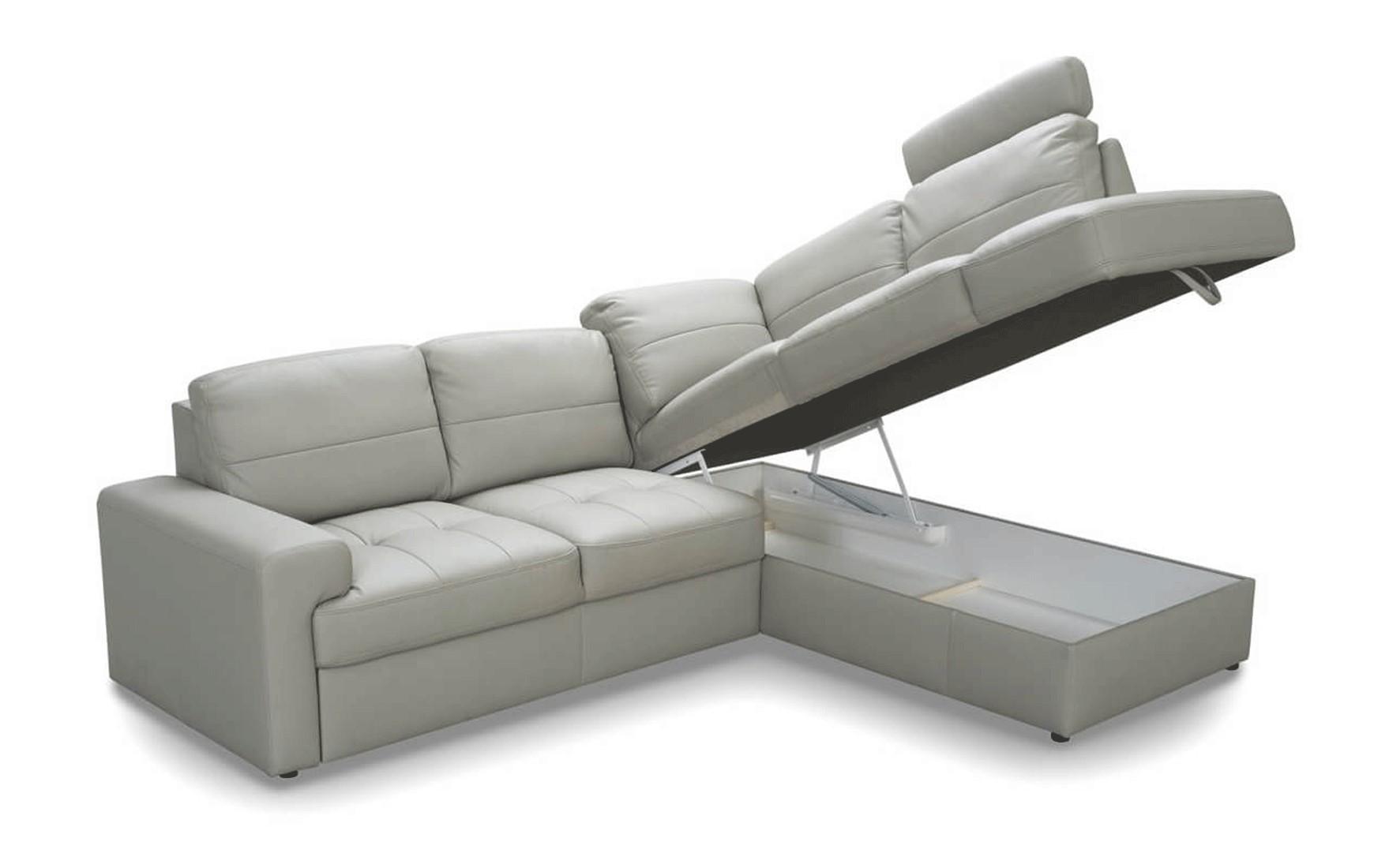 

    
Sectional Sofa RHC w/Bed & Storage Beige Leather Contemporary ESF Ella
