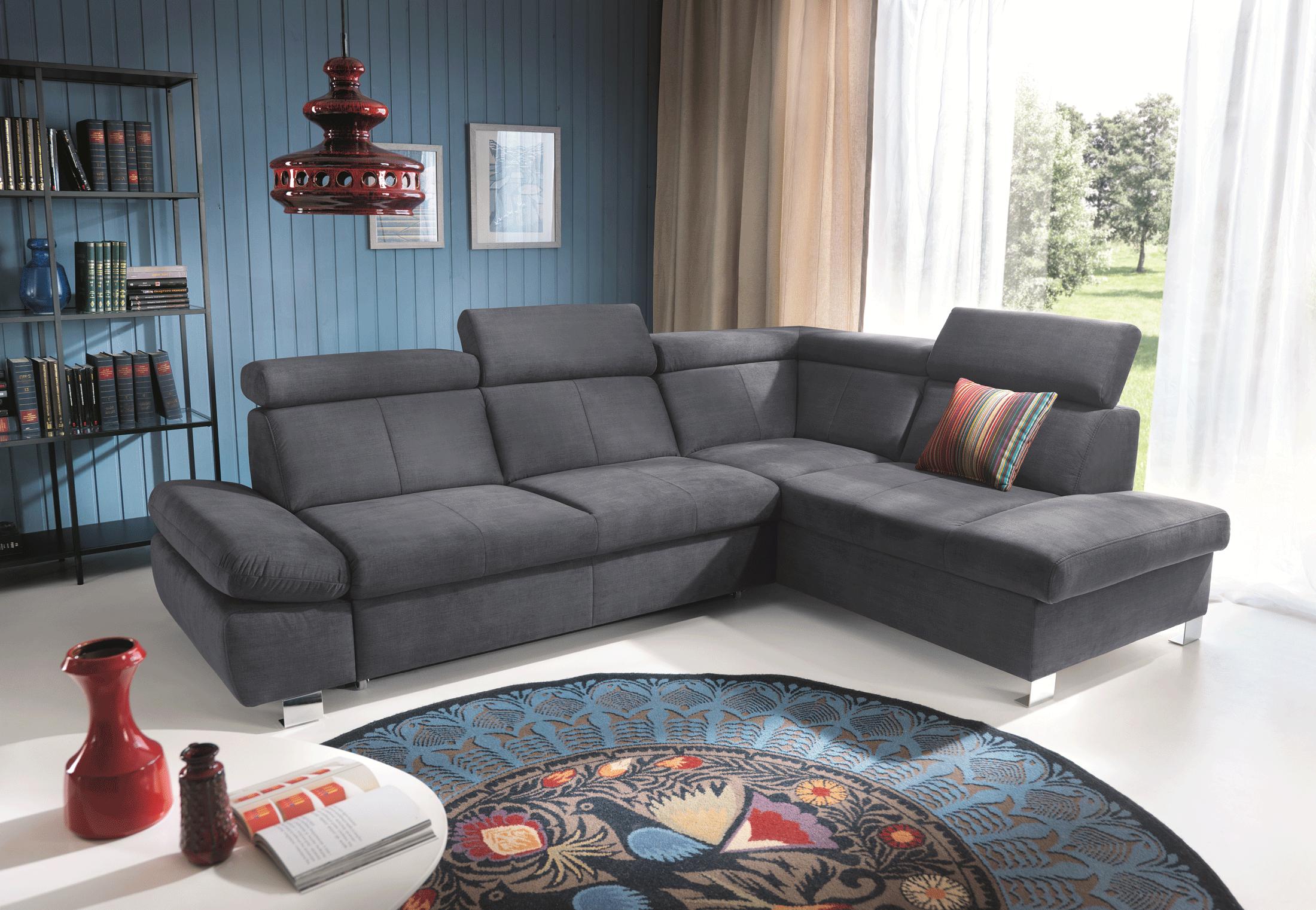 

    
Sectional Sofa RHC w/Bed & Storage Gray Fabric Modern ESF Happy
