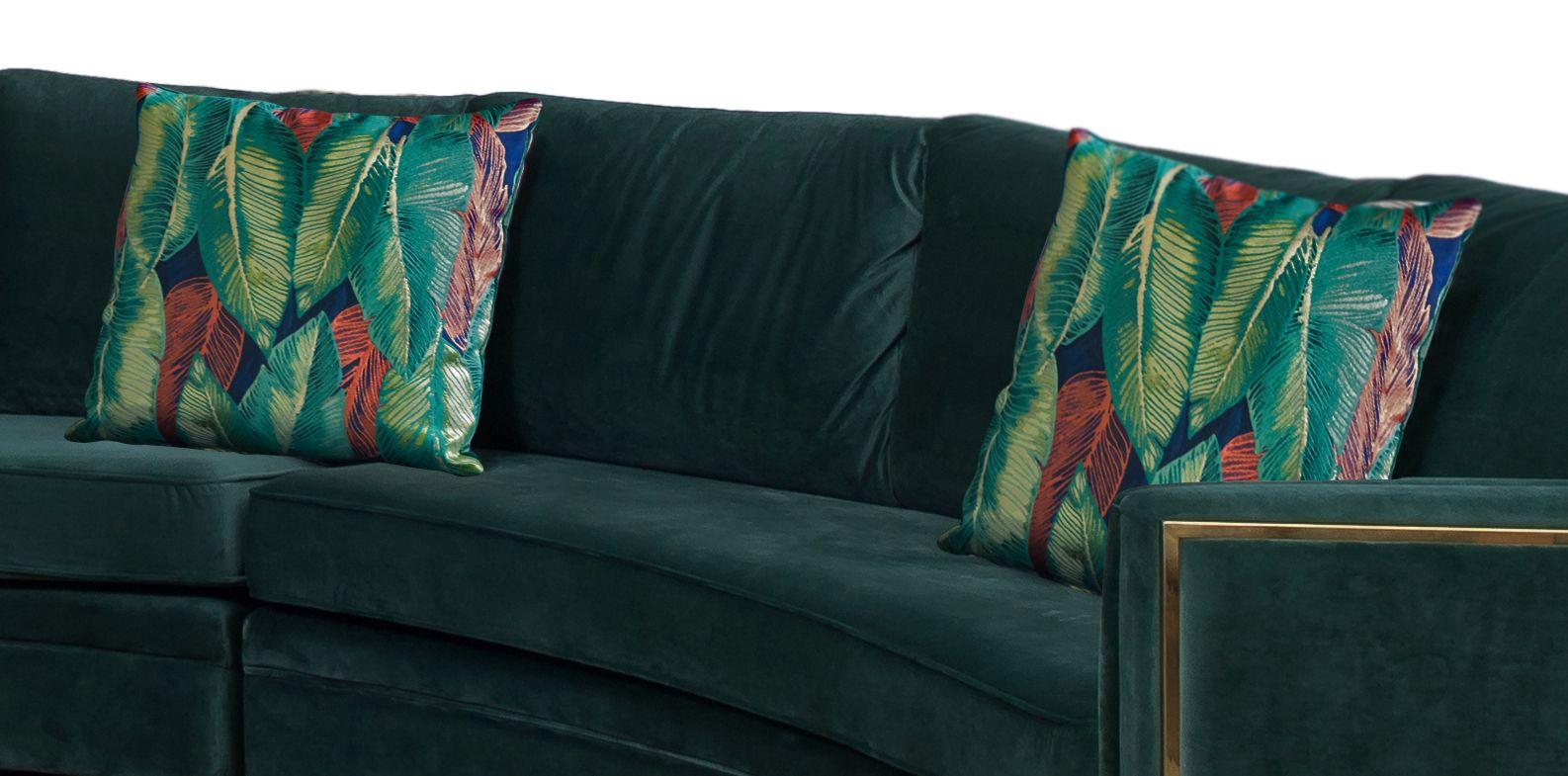 

        
Cosmos Furniture Marco Sectional Sofa Green/Gold Velvet 810053742815
