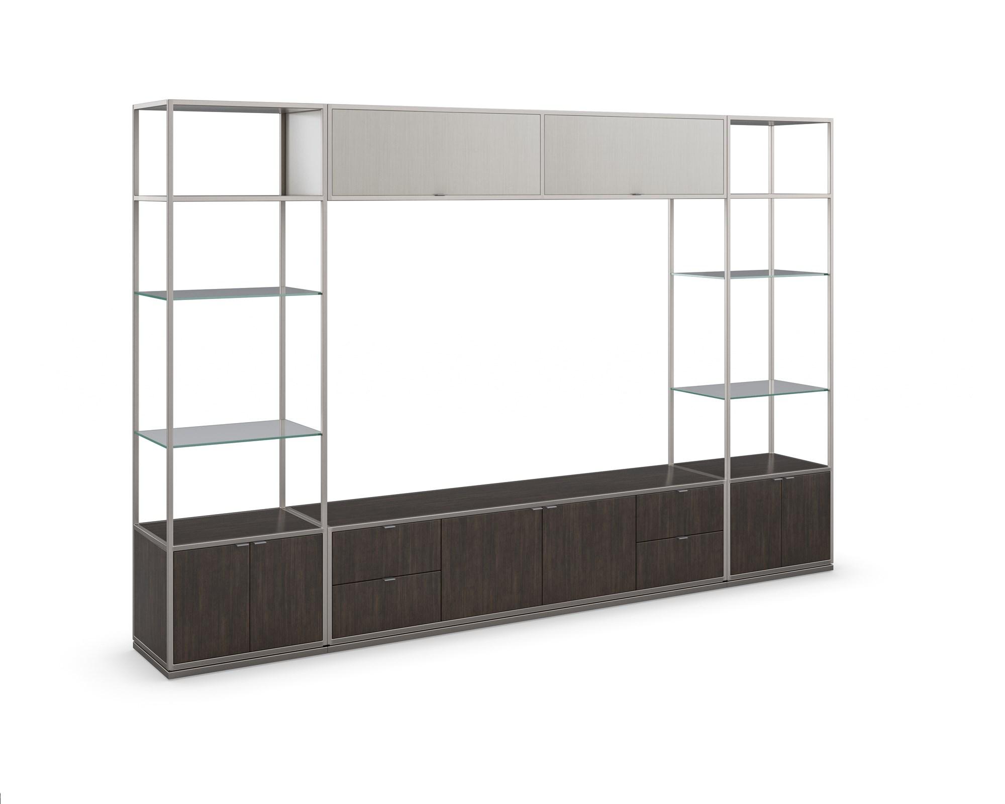 

    
Sepia & Smoked Stainless Entertainment Center 4Pcs LA MODA DISPLAY by Caracole
