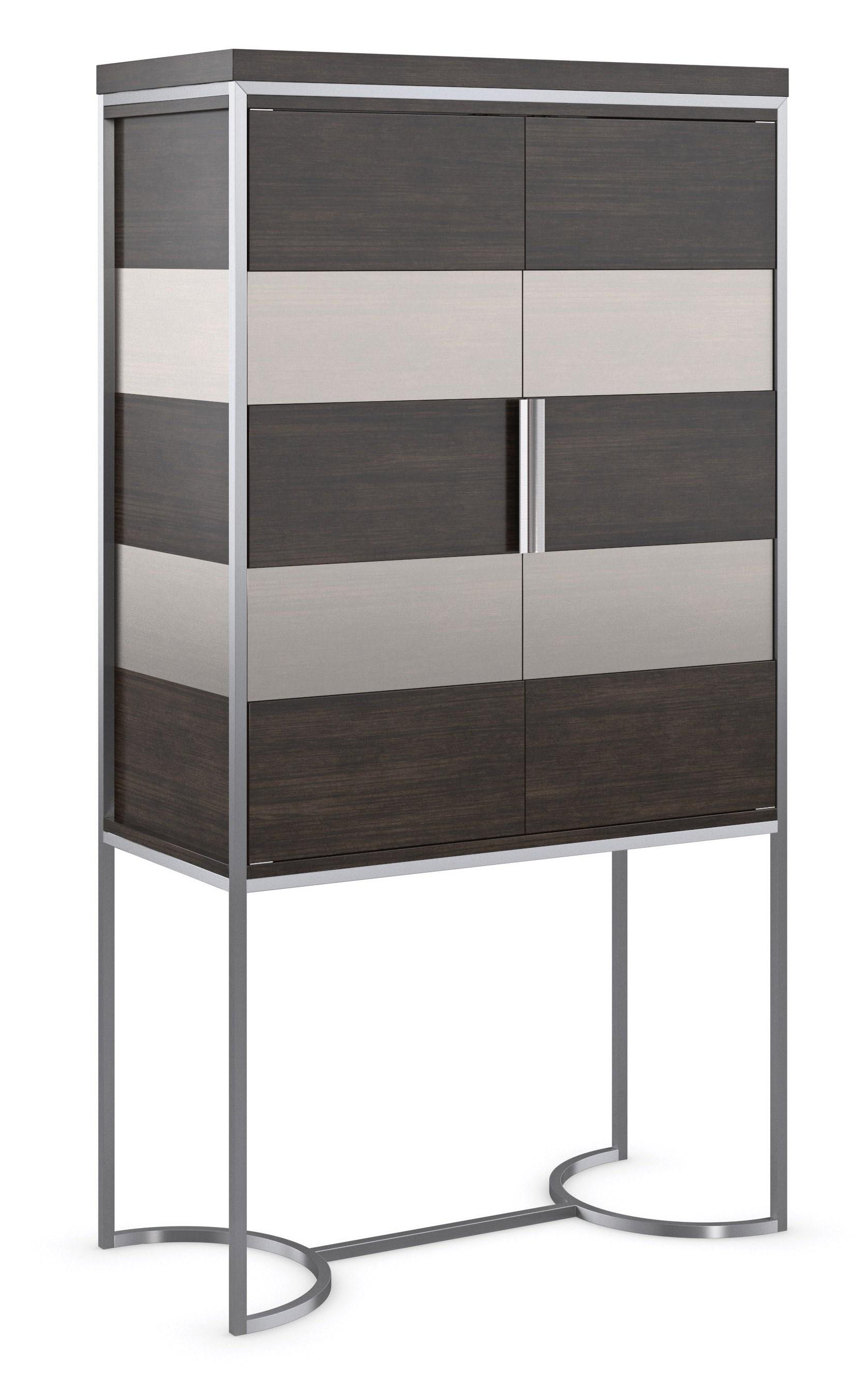 

    
Sepia & Smoked Stainless Paint Bar Cabinet LA MODA BAR CABINET by Caracole
