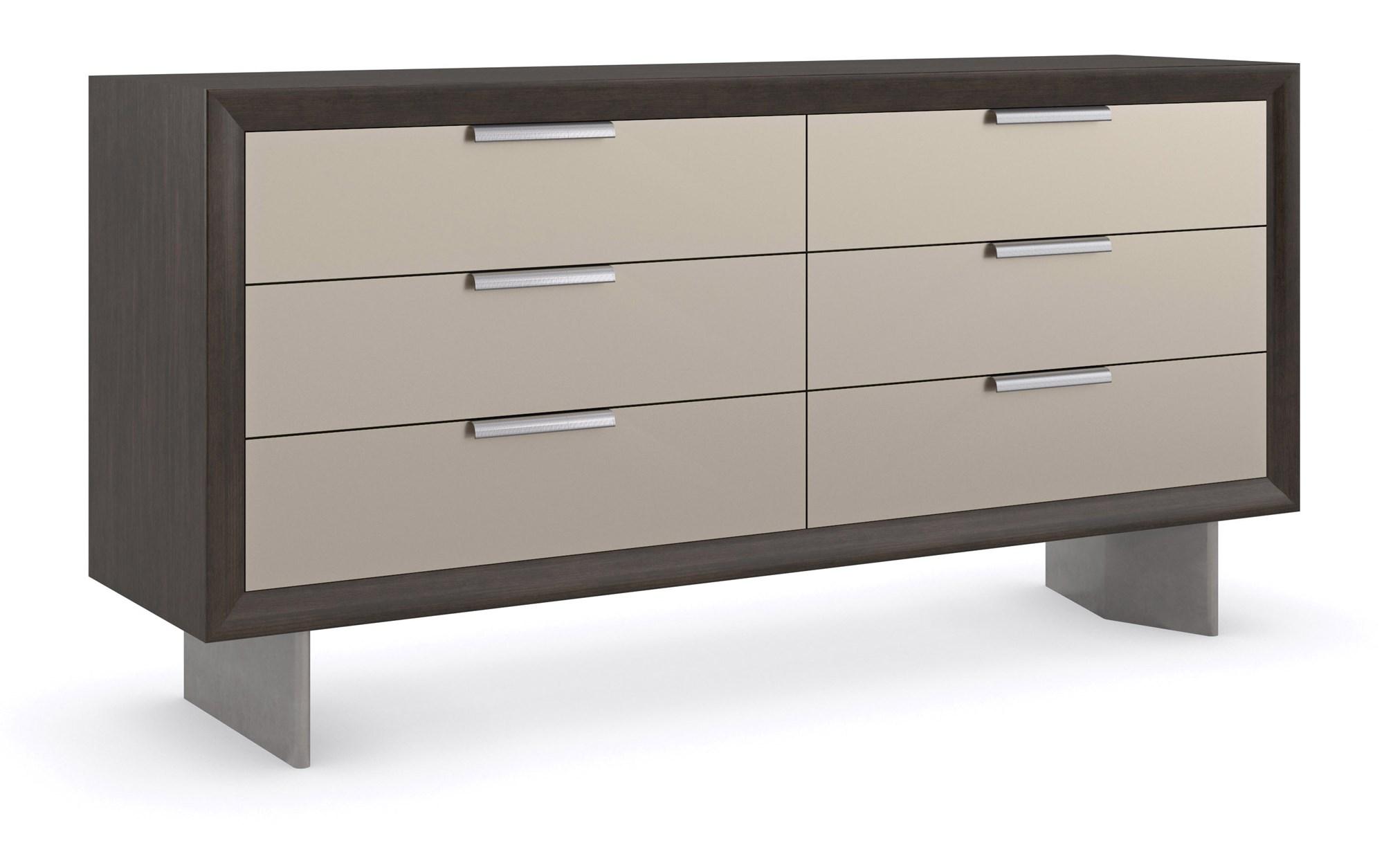 

    
Sepia & Smoked Stainless Steel Paint Finish LA MODA DRESSER W/ Mirror by Caracole
