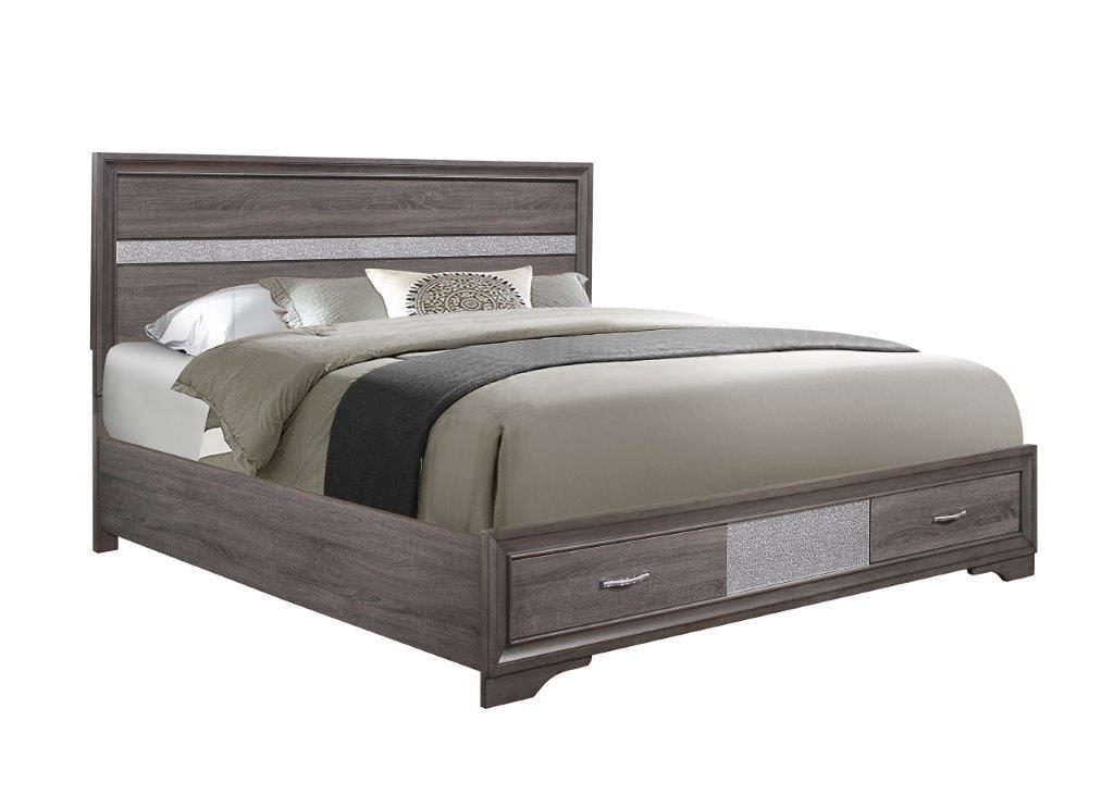 Contemporary Storage Bed SEVILLE SEVILLE-KB in Gray 
