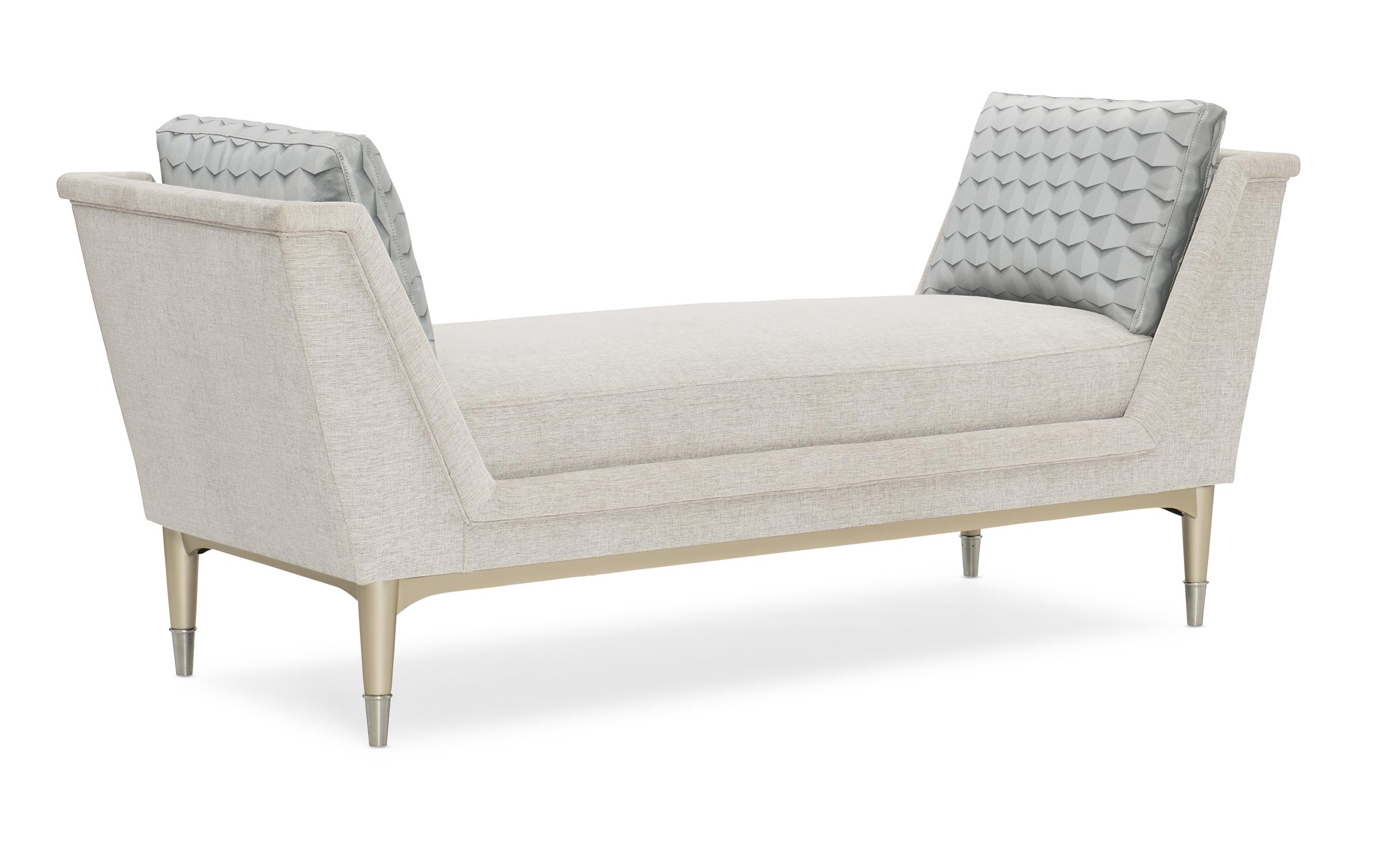 Traditional Chaise End To End M090-018-071-A in Light Grey Fabric