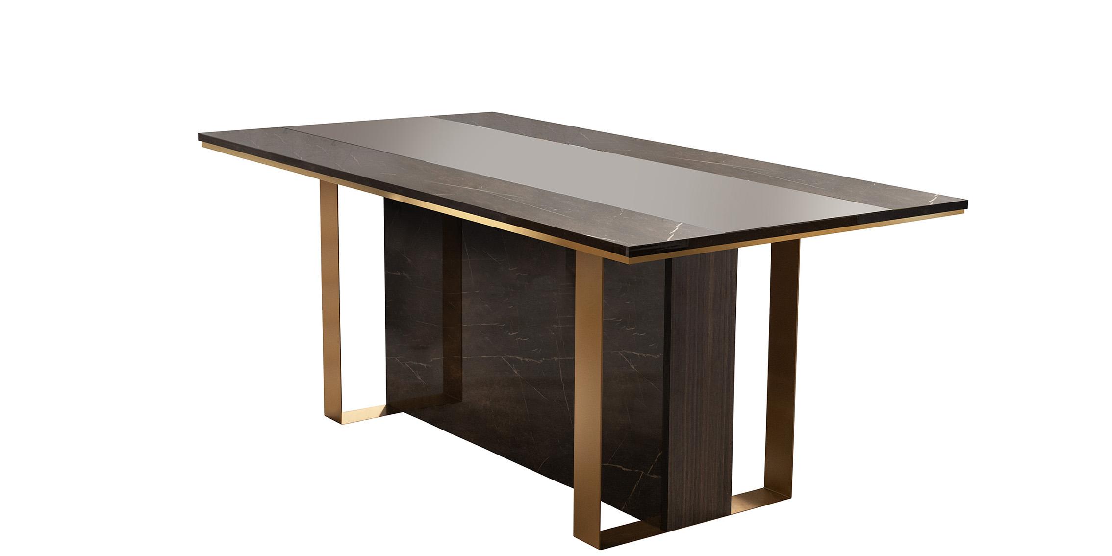 

    
Shiny Brown Marble-finish Dining Table ESSENZA ESF Modern Made in Italy
